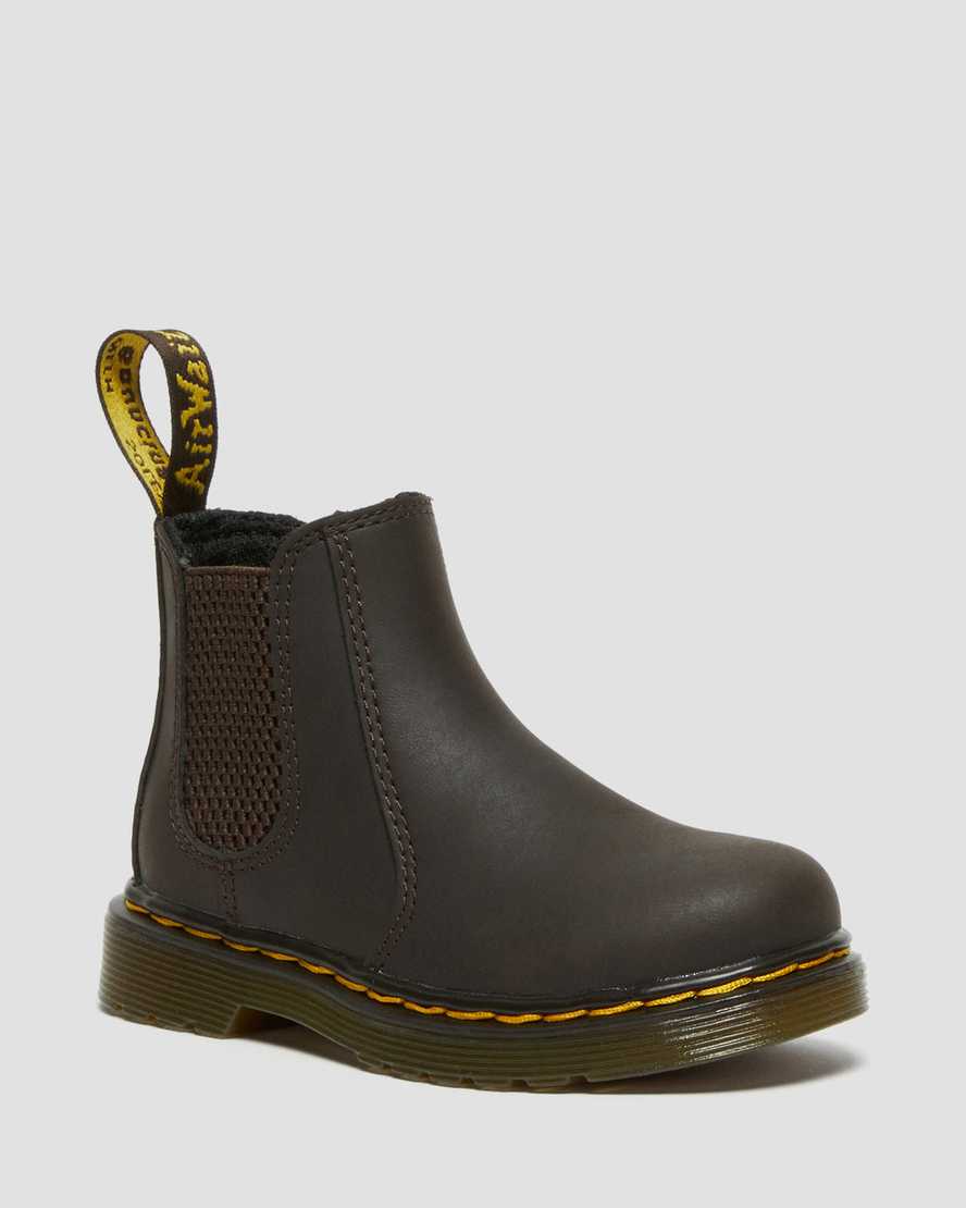 Dr. Martens Babies' Toddler 2976 Wildhorse Leather Chelsea Boots In Brown