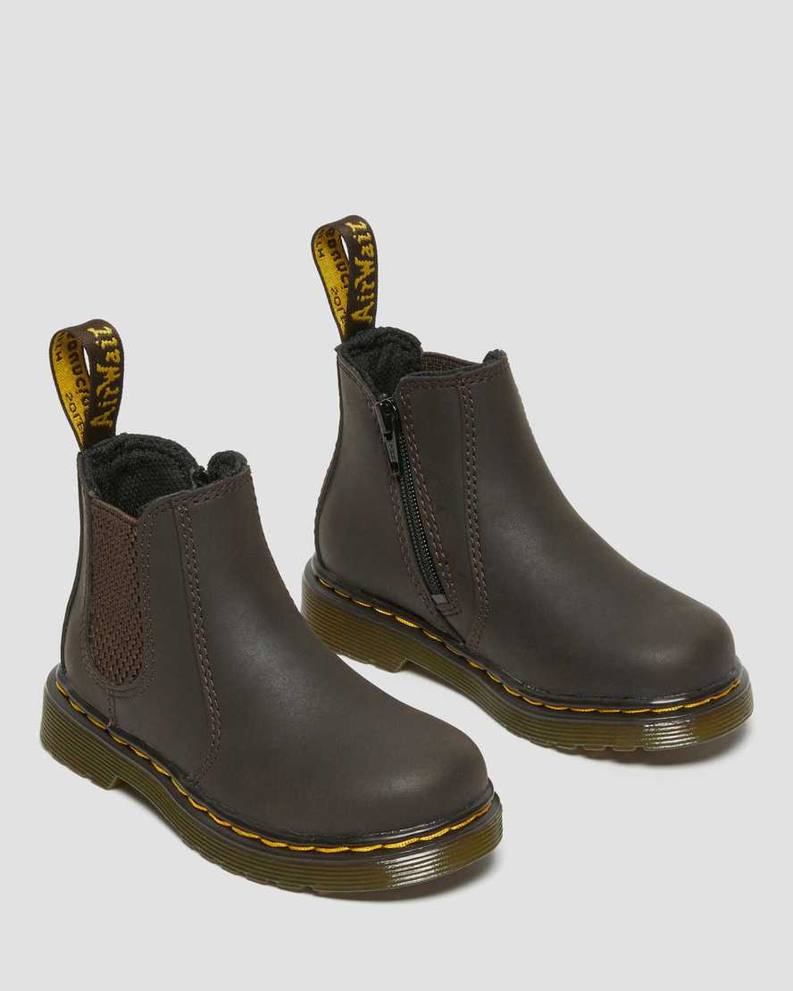 Shop Dr. Martens' Toddler 2976 Wildhorse Leather Chelsea Boots In Brown