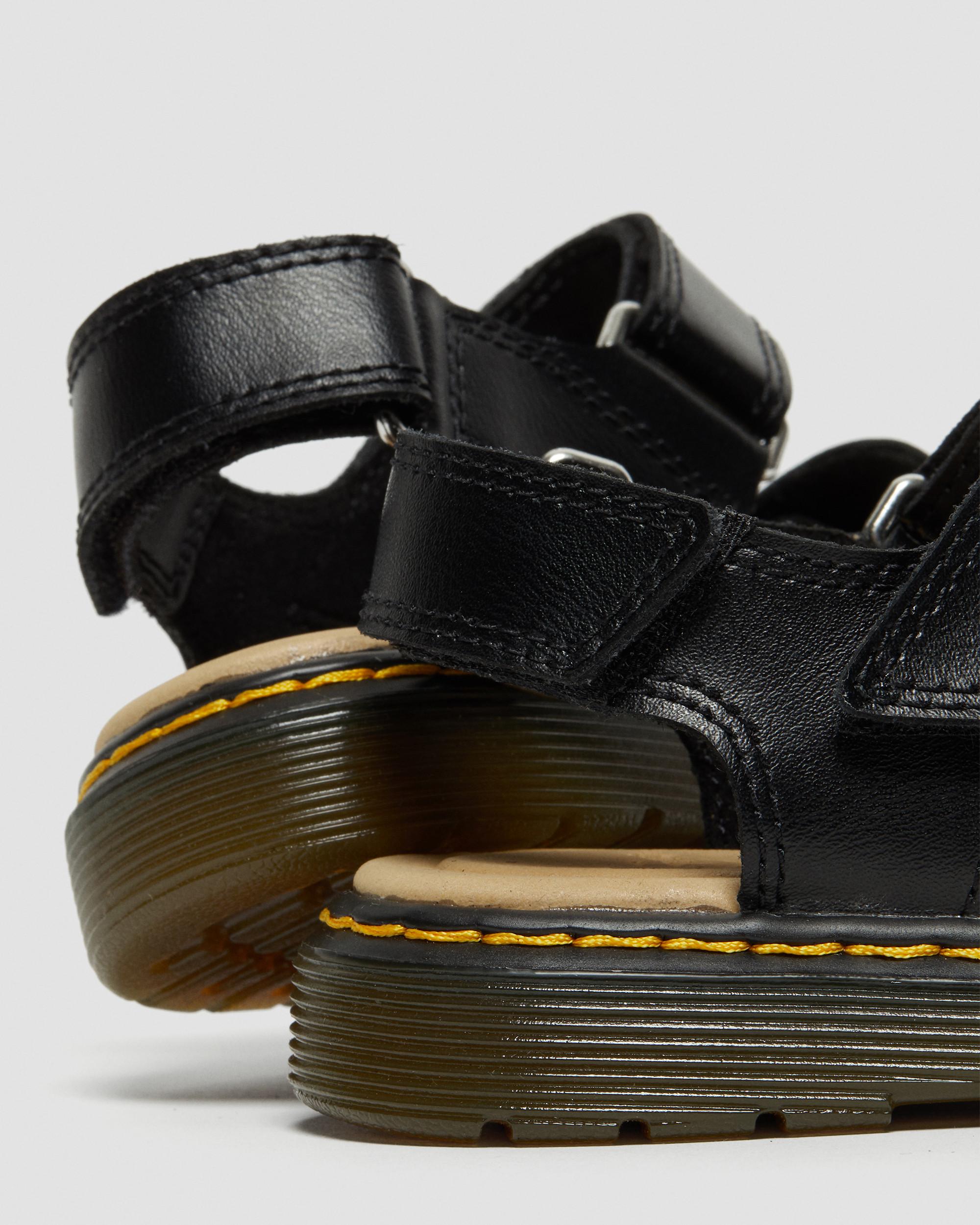 Dr. Martens ROMI J 黒UK11 /18cm Junior Romi Leather Velcro Sandals in BLACK | Dr. Martens™