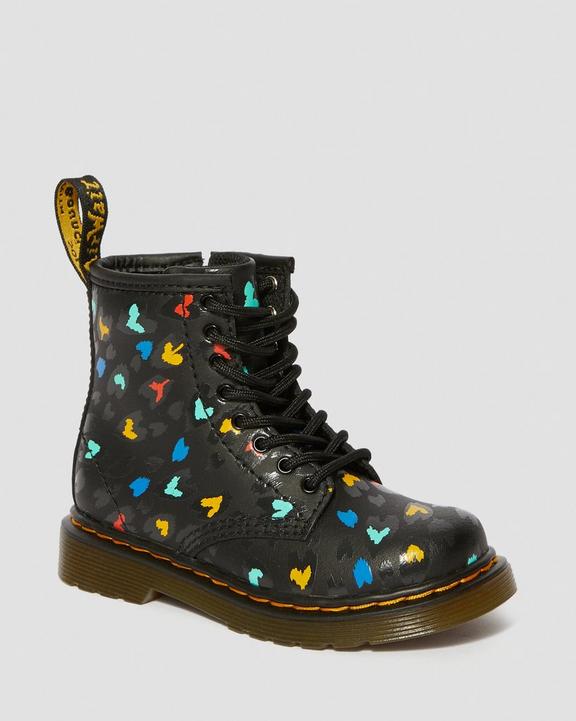 Toddler 1460 Leather Heart Printed Lace Up Boots Dr. Martens