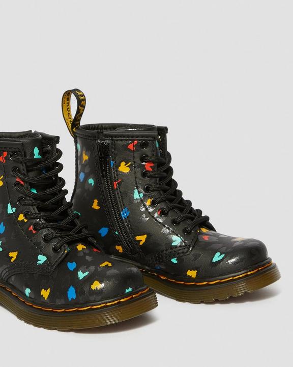 Toddler 1460 Leather Heart Printed Lace Up Boots Dr. Martens