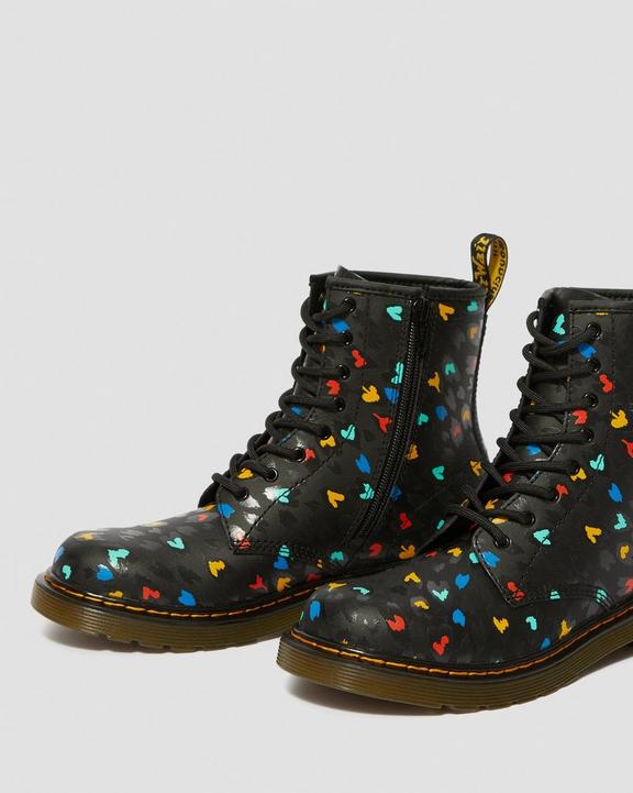 YOUTH 1460 LEATHER HEART PRINTED LACE UP BOOTS Dr. Martens