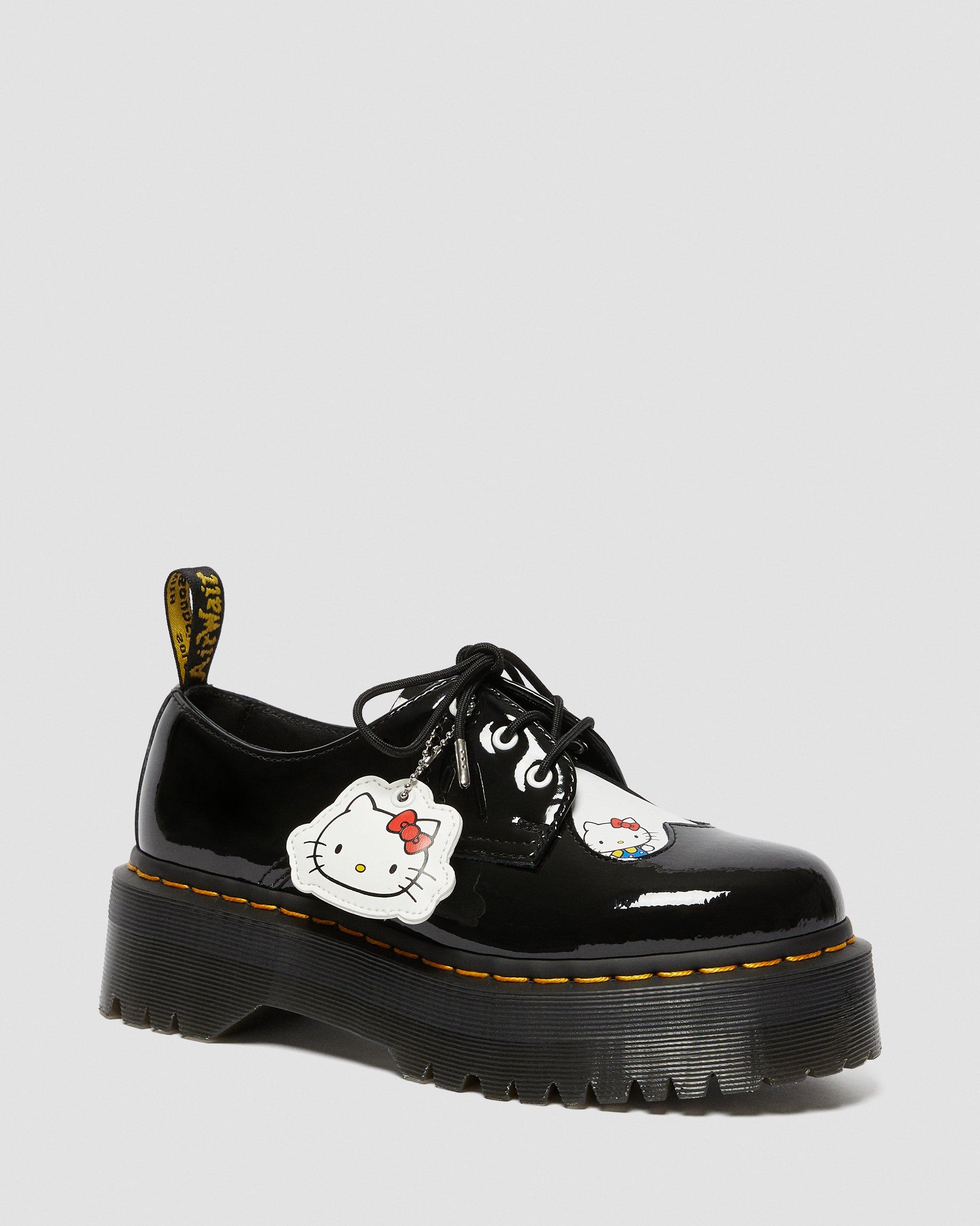 1461 Women's Hello Kitty Platform Shoes in Black+White