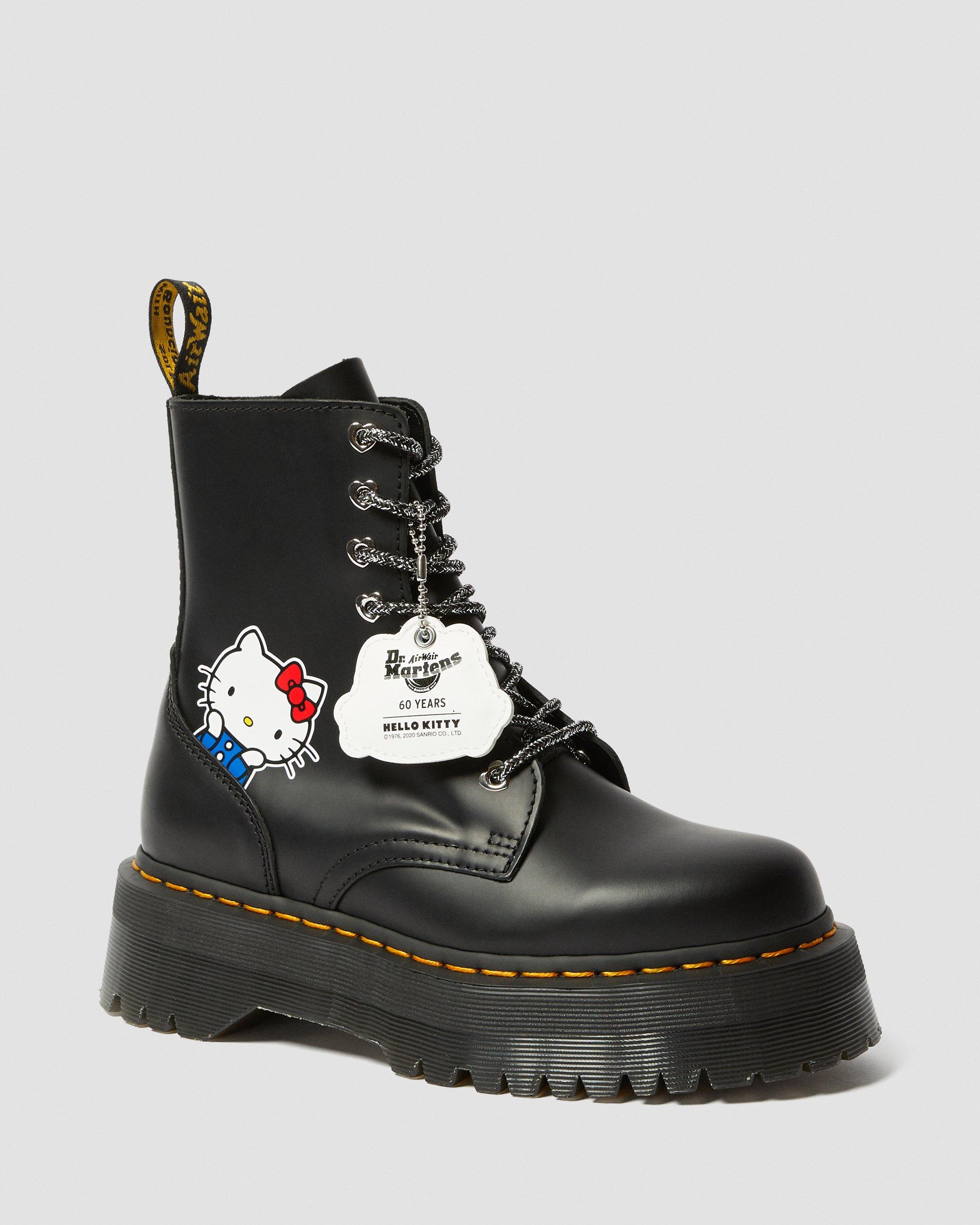 HELLO KITTY JADON LEATHER PLATFORM BOOTS in BLACK | Dr. Martens™
