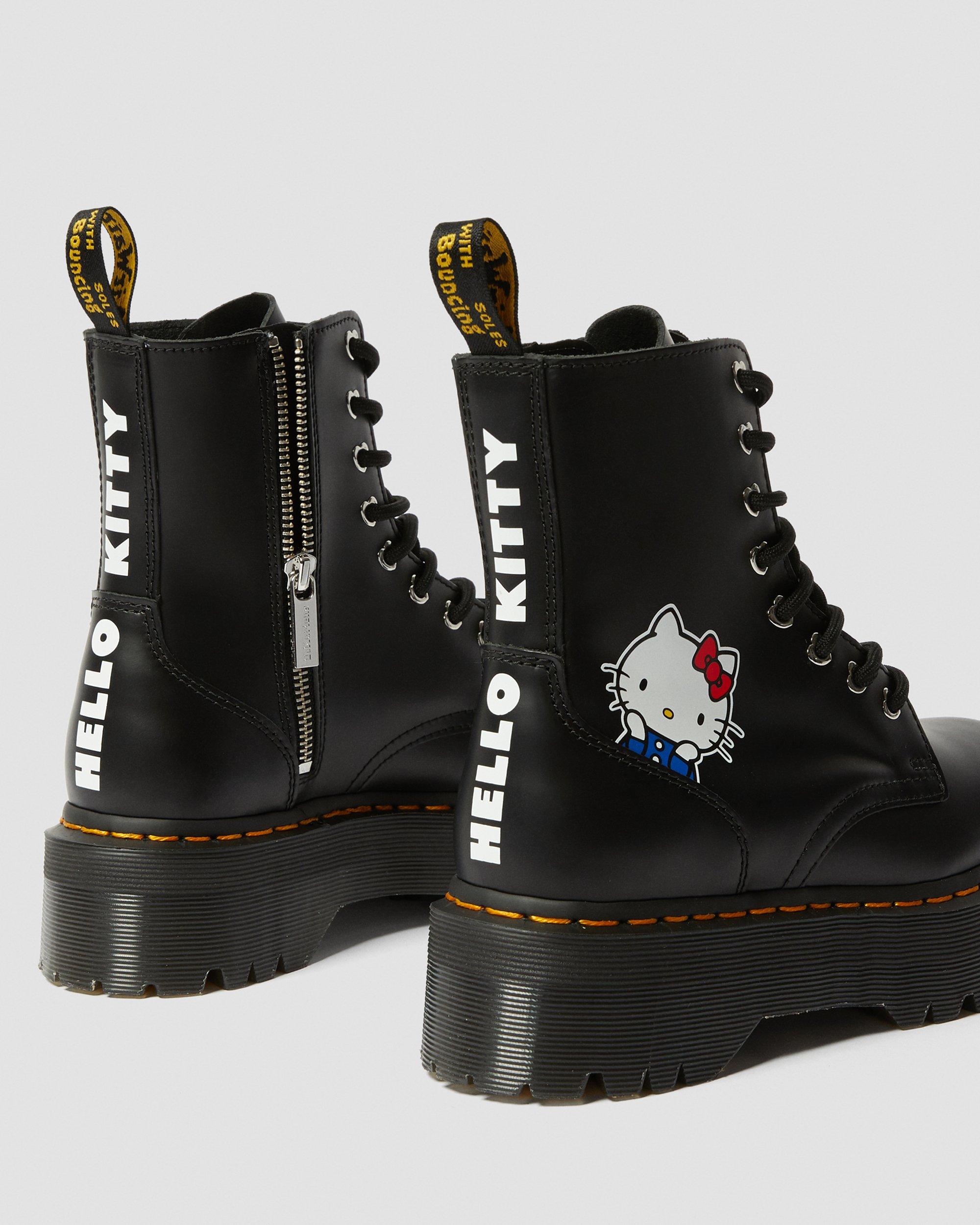 HELLO KITTY JADON LEATHER PLATFORM BOOTS in BLACK | Dr. Martens™