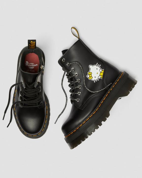 HELLO KITTY JADON LEATHER PLATFORM BOOTS in Black | Dr. Martens HELLO KITTY JADON LEATHER PLATFORM BOOTS in Black | Dr. Martens