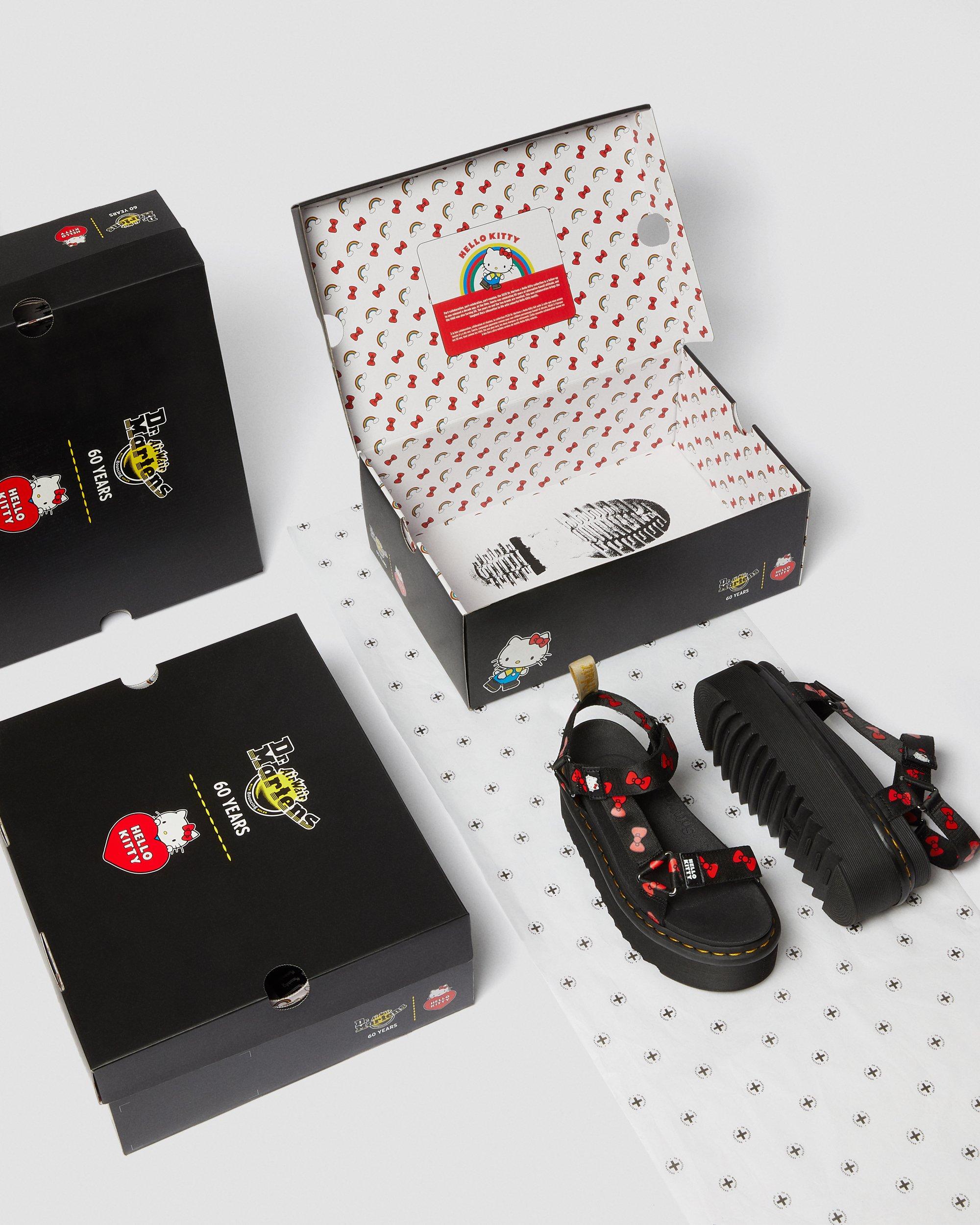 Vegan Women's Hello Kitty Platform Sandals in BLACK+RED | Dr. Martens™