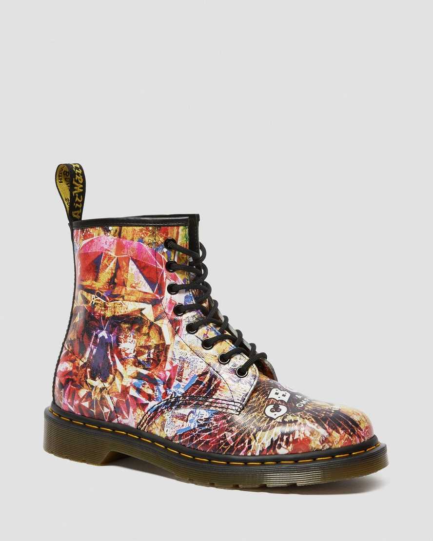 Offer Luxe acuut 1460 Cbgb Printed Leather Lace Up Boots | Dr. Martens