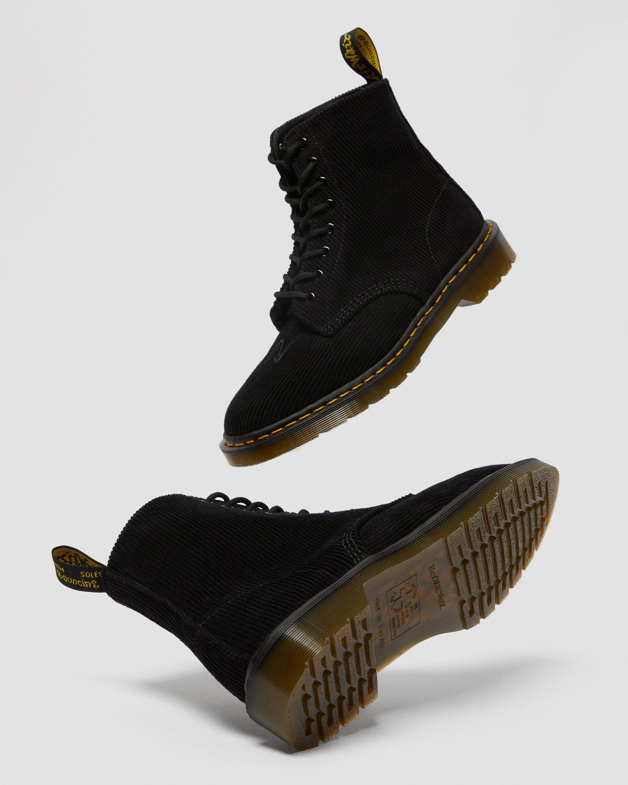 1460 Undercover Sn Corduroy Lace Up Boots in Black | Dr. Martens display picture 1