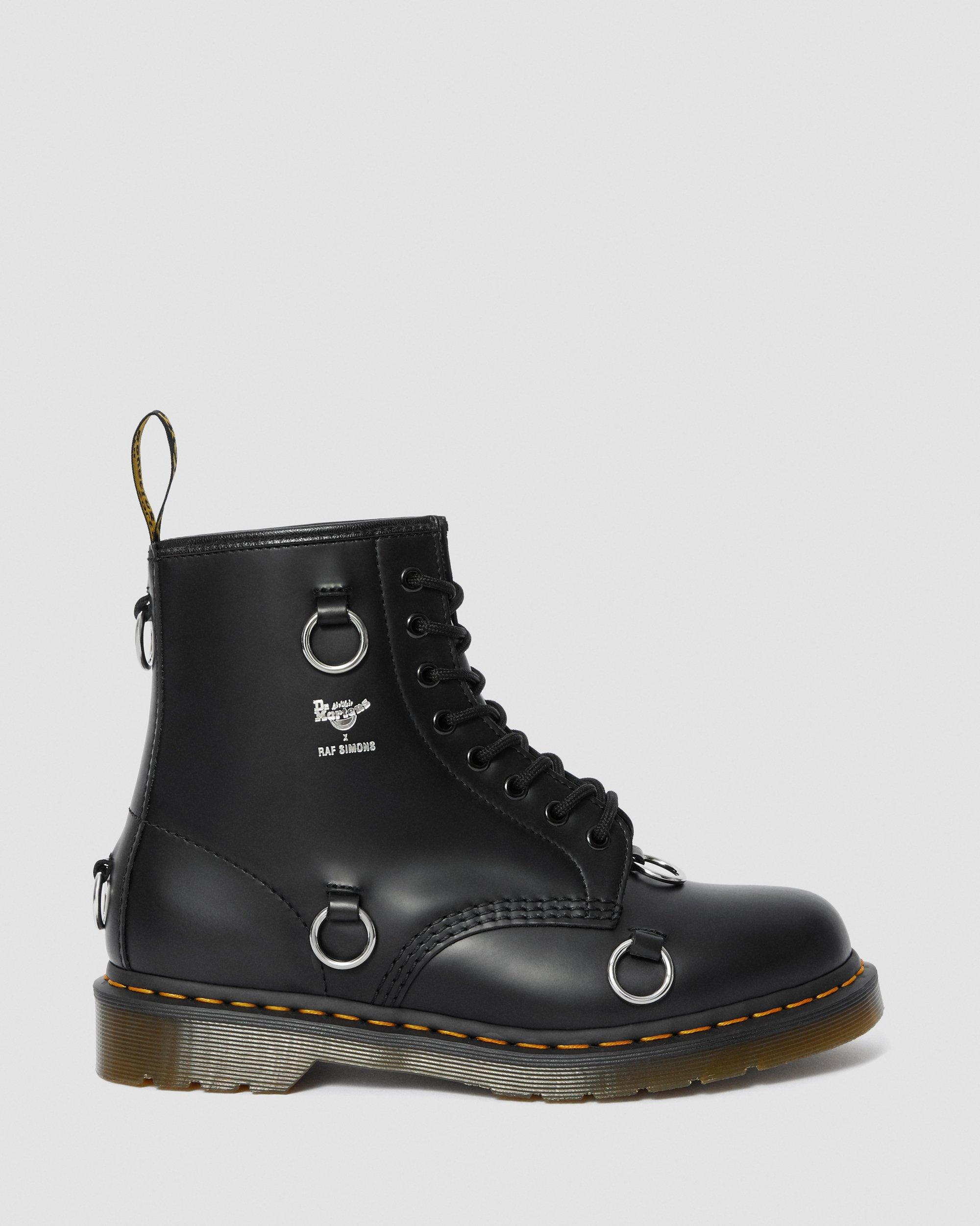 1460 Raf Simons Smooth Leather Lace Up Boots in Black | Dr. Martens