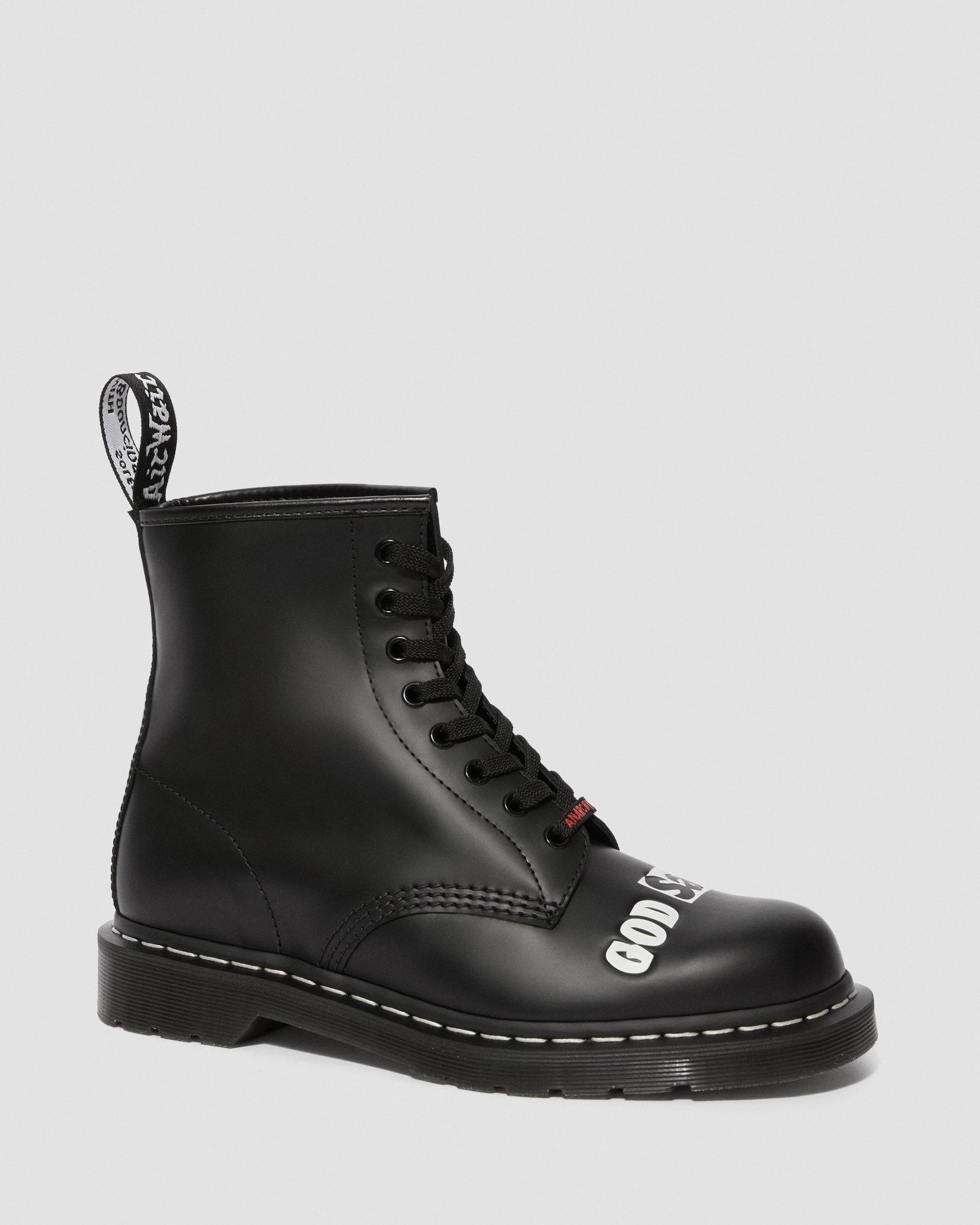 Dr. Martens Sex Pistols 8ホール ブーツ　1460 1460 Sex Pistols Smooth Leather Lace Up Boots in BLACK | Dr. Martens™