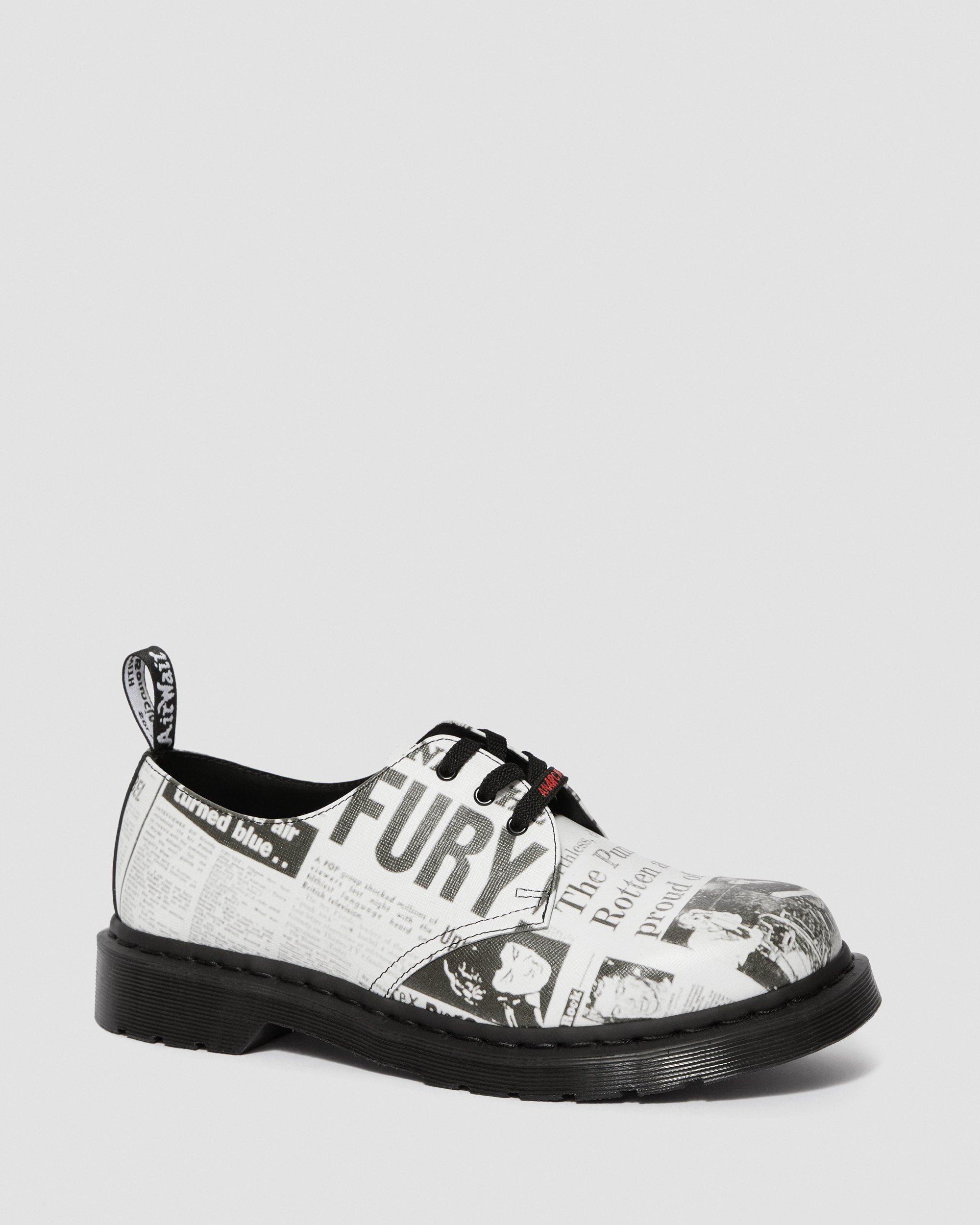 靴 Dr. Martens x Sex Pistols 1461 1461 LEATHER SEX PISTOLS SHOES in BLACK+WHITE | Dr. Martens™