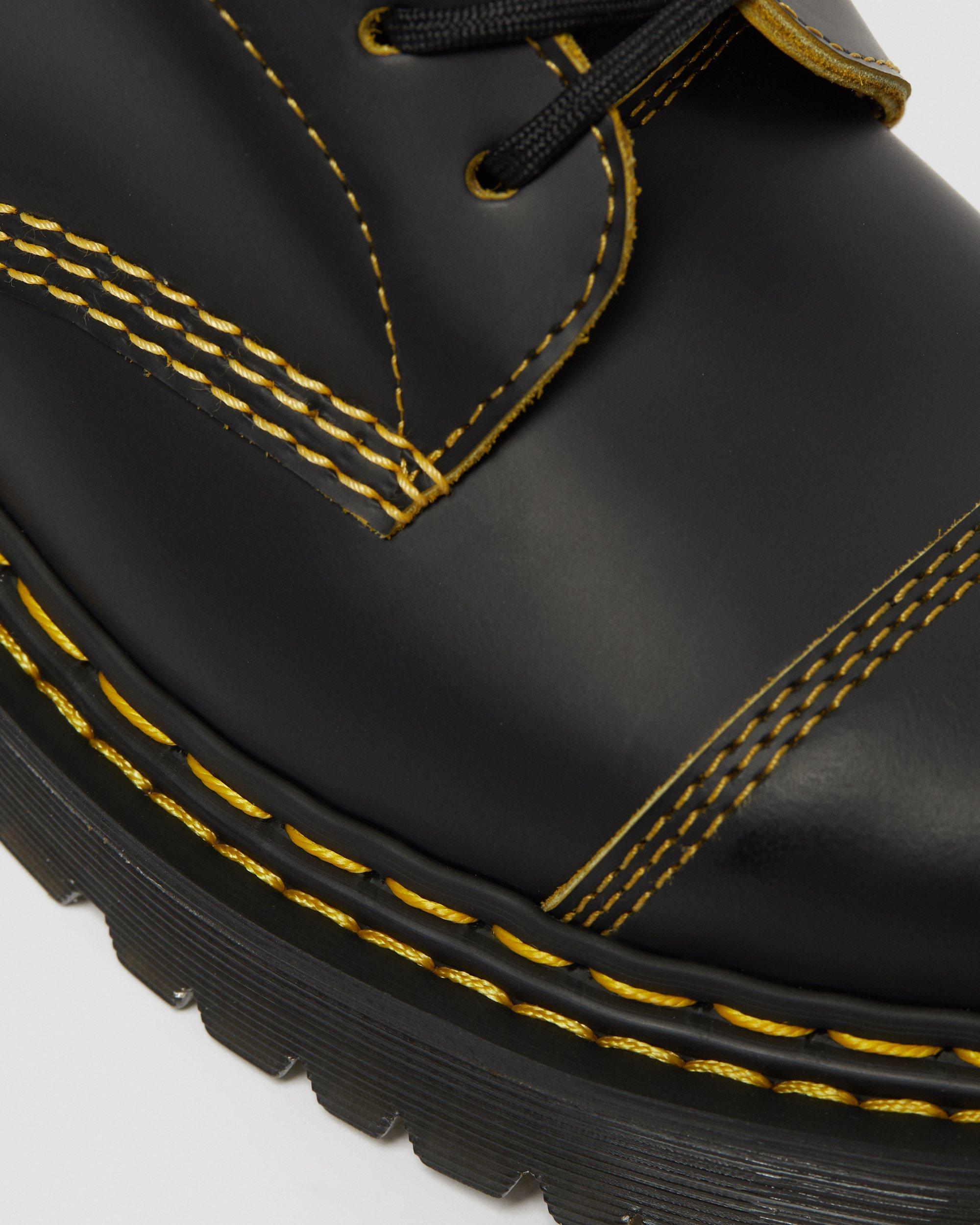 1460 Pascal Double Stitch Leather Boots in BLACK+YELLOW | Dr. Martens™