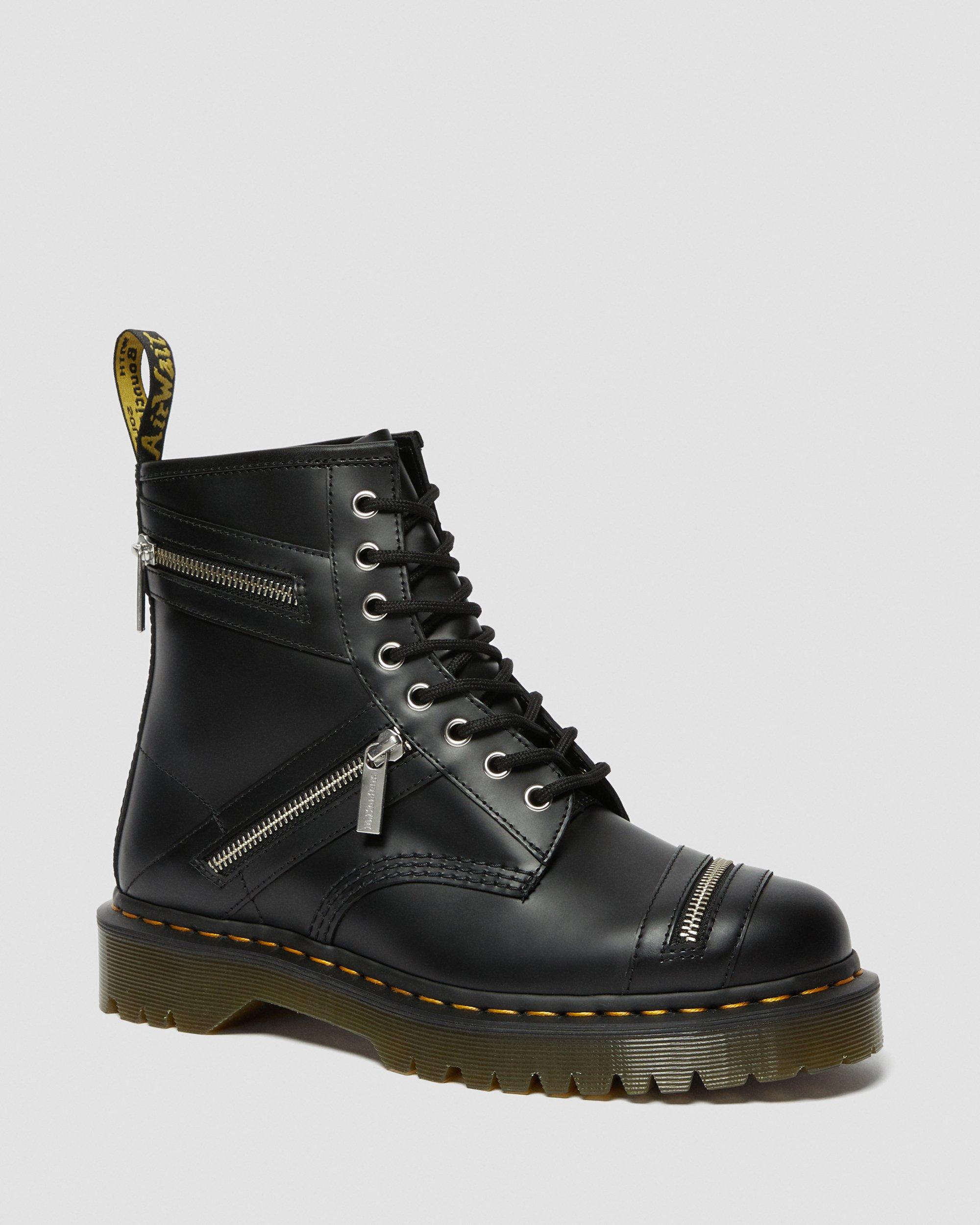 1460 BEX ZIP LEATHER BOOTS in Black Dr. Martens