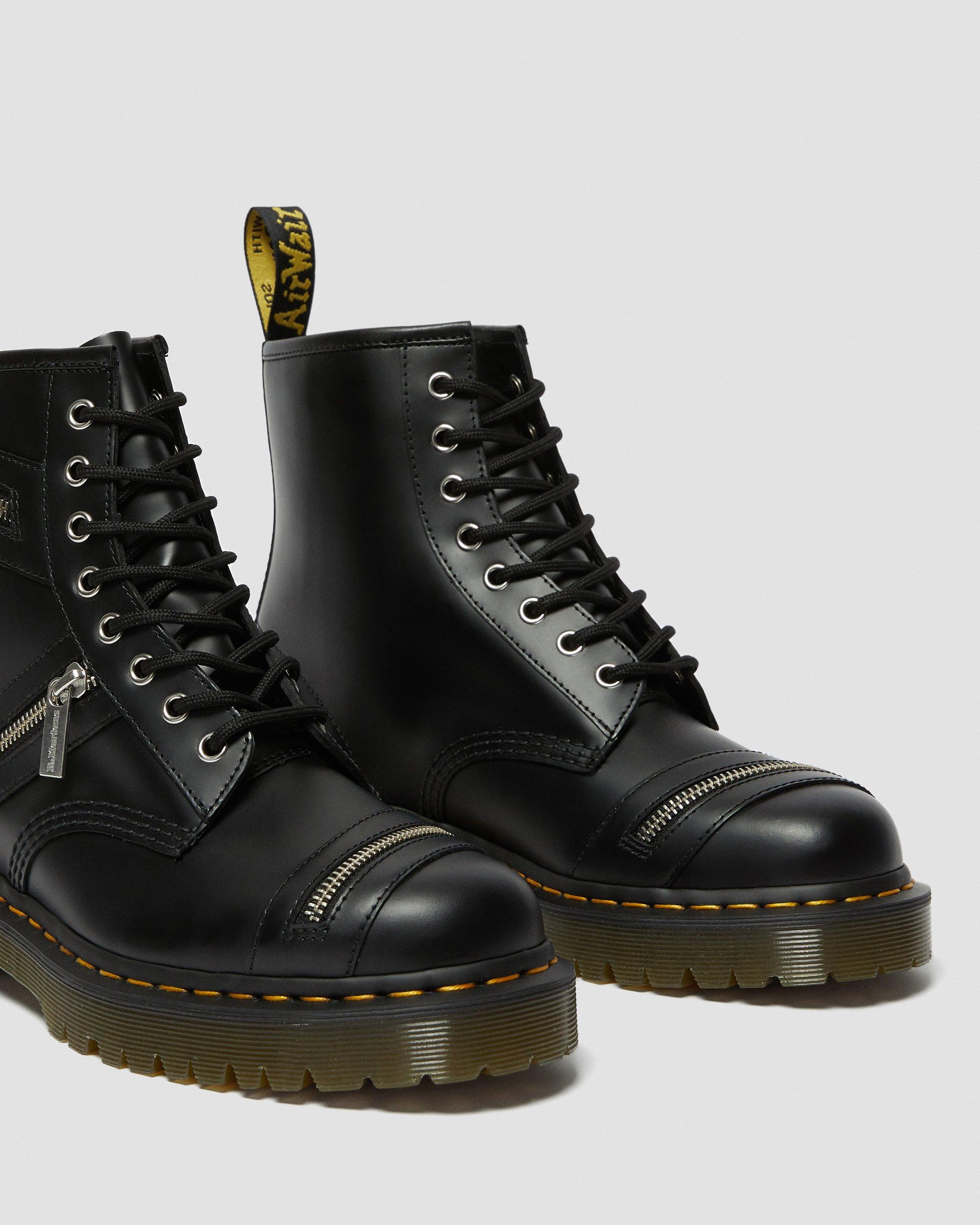 black dr martens with zip