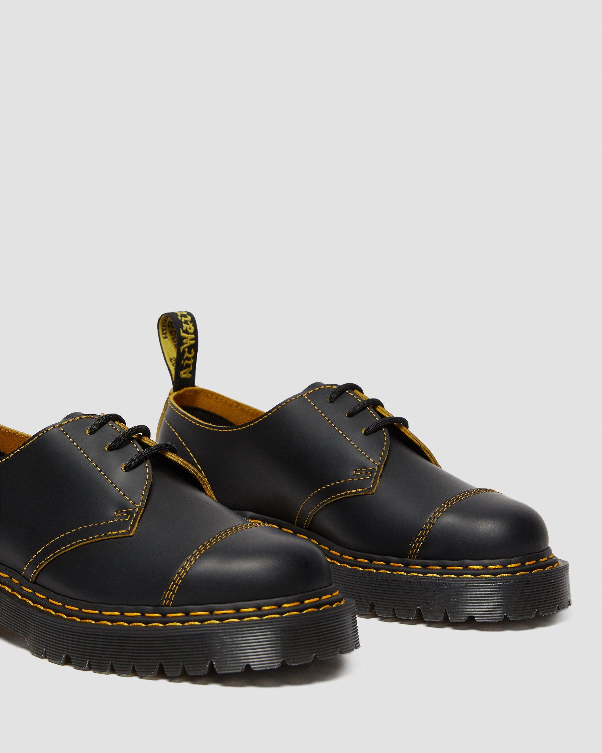 Dr Martens 1461 UK7 ドクターマーチン 1461 Bex Double Stitch Leather Shoes in BLACK+YELLOW | Dr. Martens™