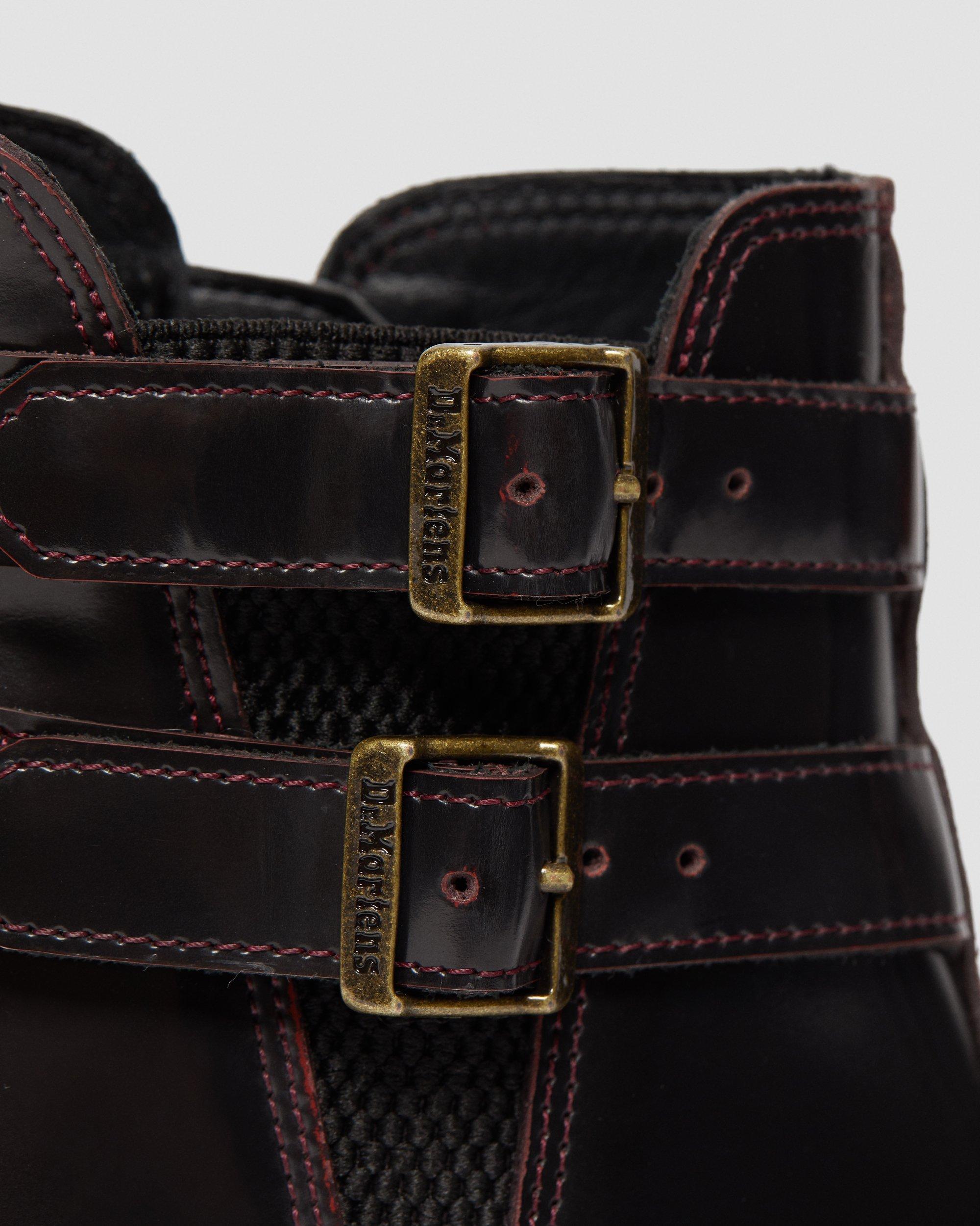 Flora Arcadia Leather Buckle Chelsea Boots in Cherry Red Arcadia | Dr