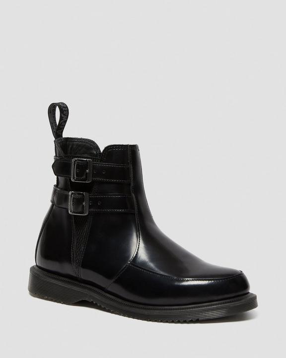 Flora Smooth Leather Buckle Chelsea BootsFlora Smooth Leather Buckle Chelsea Boots Dr. Martens