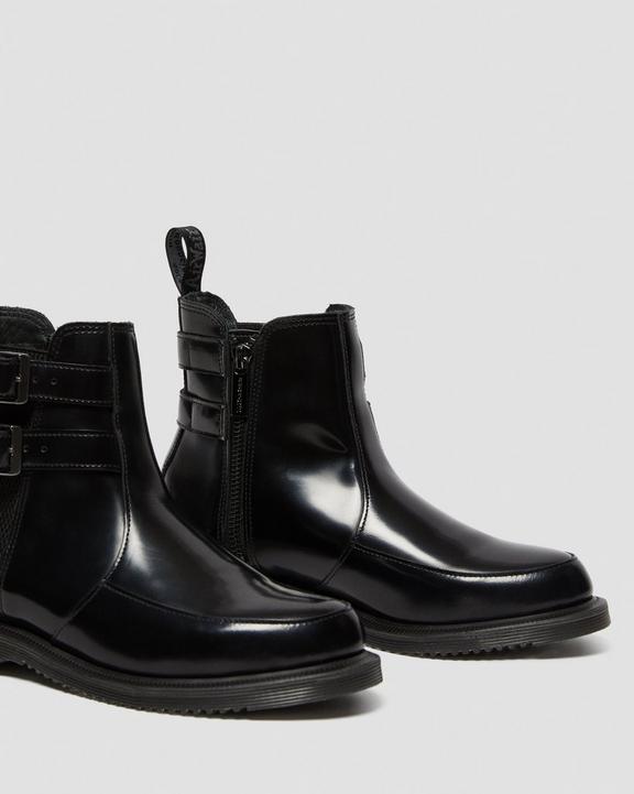 FLORA IISTIVALETTI CHELSEA DI PELLE FLORA POLISHED SMOOTH Dr. Martens