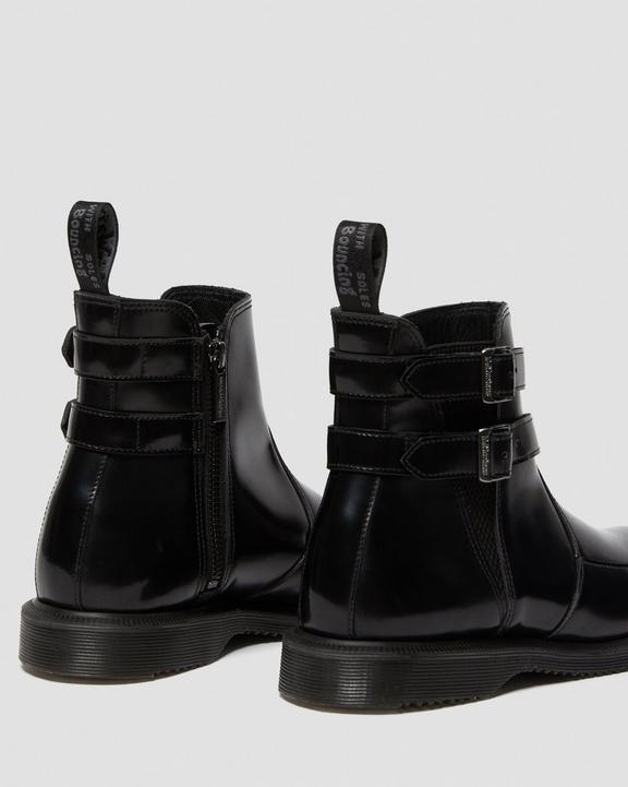 Flora Smooth Leather Buckle Chelsea BootsFlora Smooth Leather Buckle Chelsea Boots Dr. Martens
