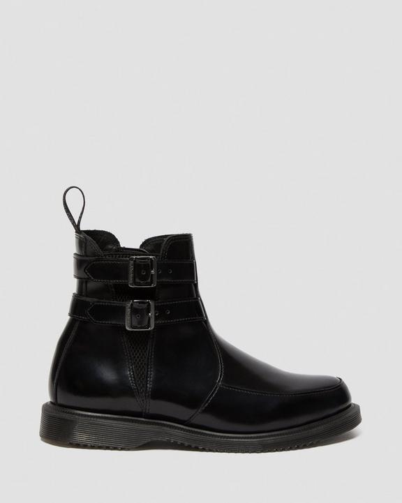 FLORA POLISHED SMOOTH LEATHER CHELSEA BOOTS in Black | Dr FLORA POLISHED SMOOTH LEATHER CHELSEA BOOTS in Black | Dr