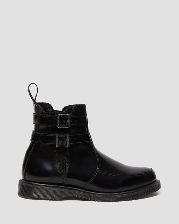 FLORA IIFLORA GEPOLIJSTE SMOOTH LEREN CHELSEA BOOTS Dr. Martens