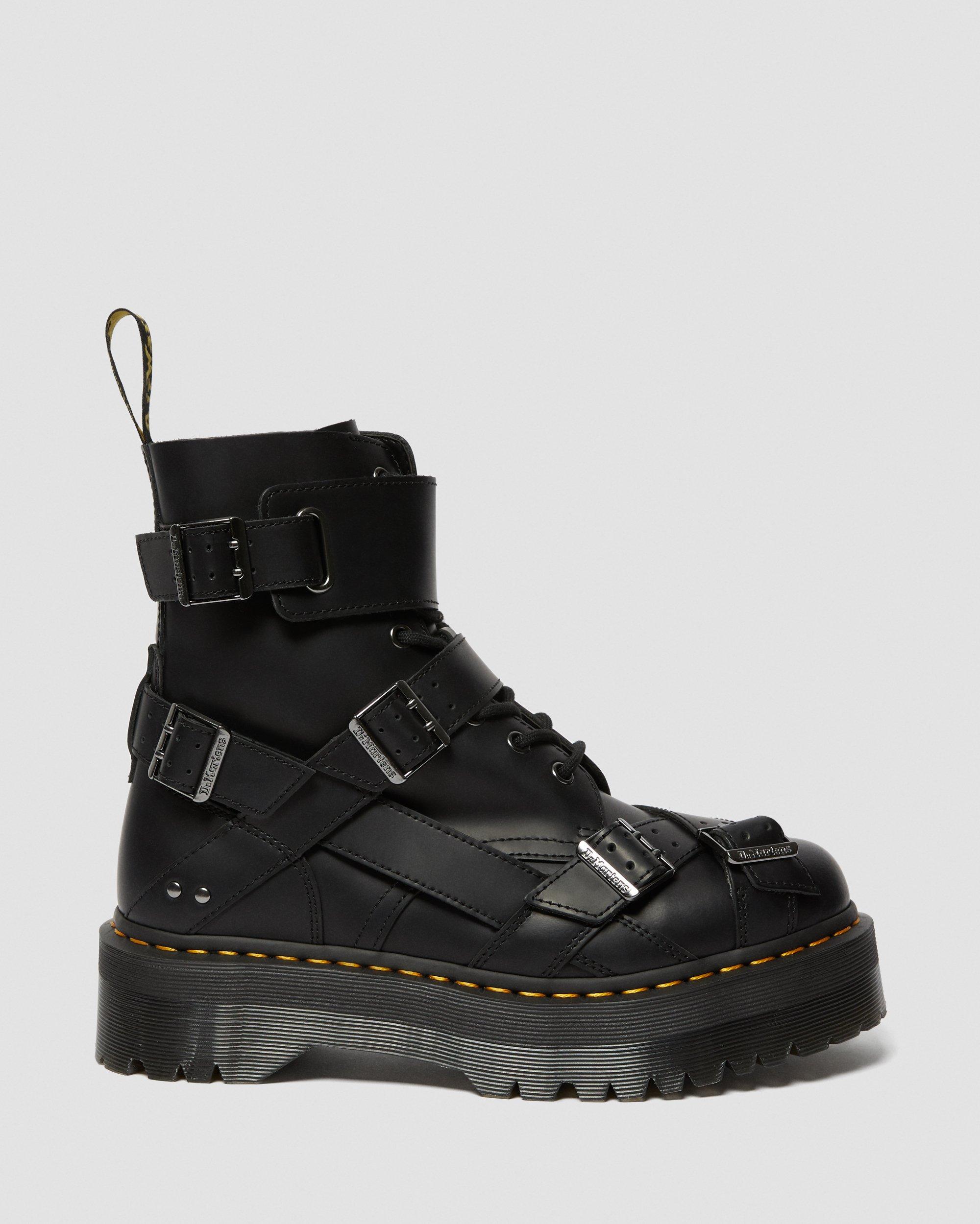 Dr.Martens JADON STRAP UK3 ドクターマーチン パンク Jadon Strap Platform Leather Boots in BLACK | Dr. Martens™