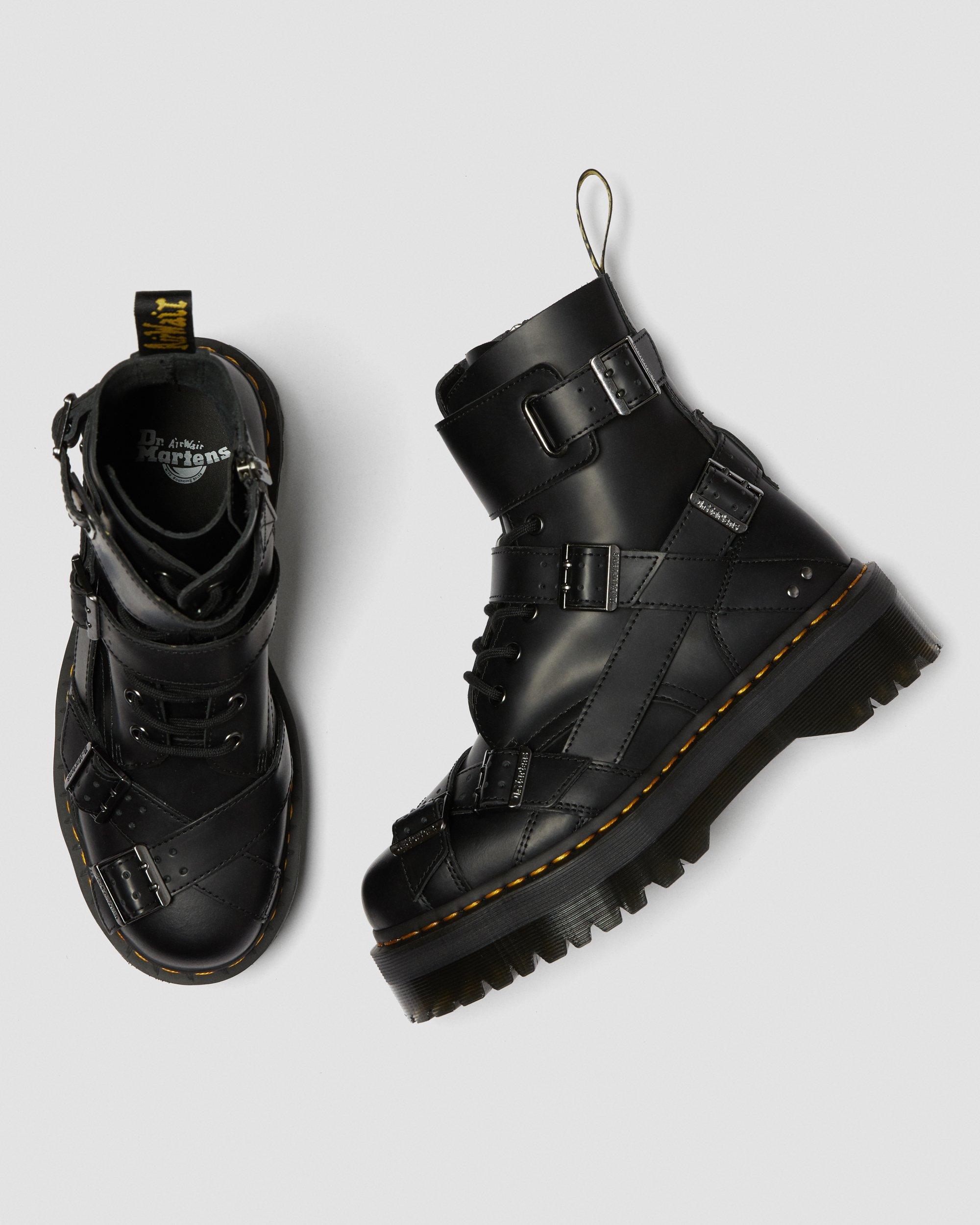 Dr.Martens JADON STRAP UK3 ドクターマーチン パンク Jadon Strap Platform Leather Boots in BLACK | Dr. Martens™