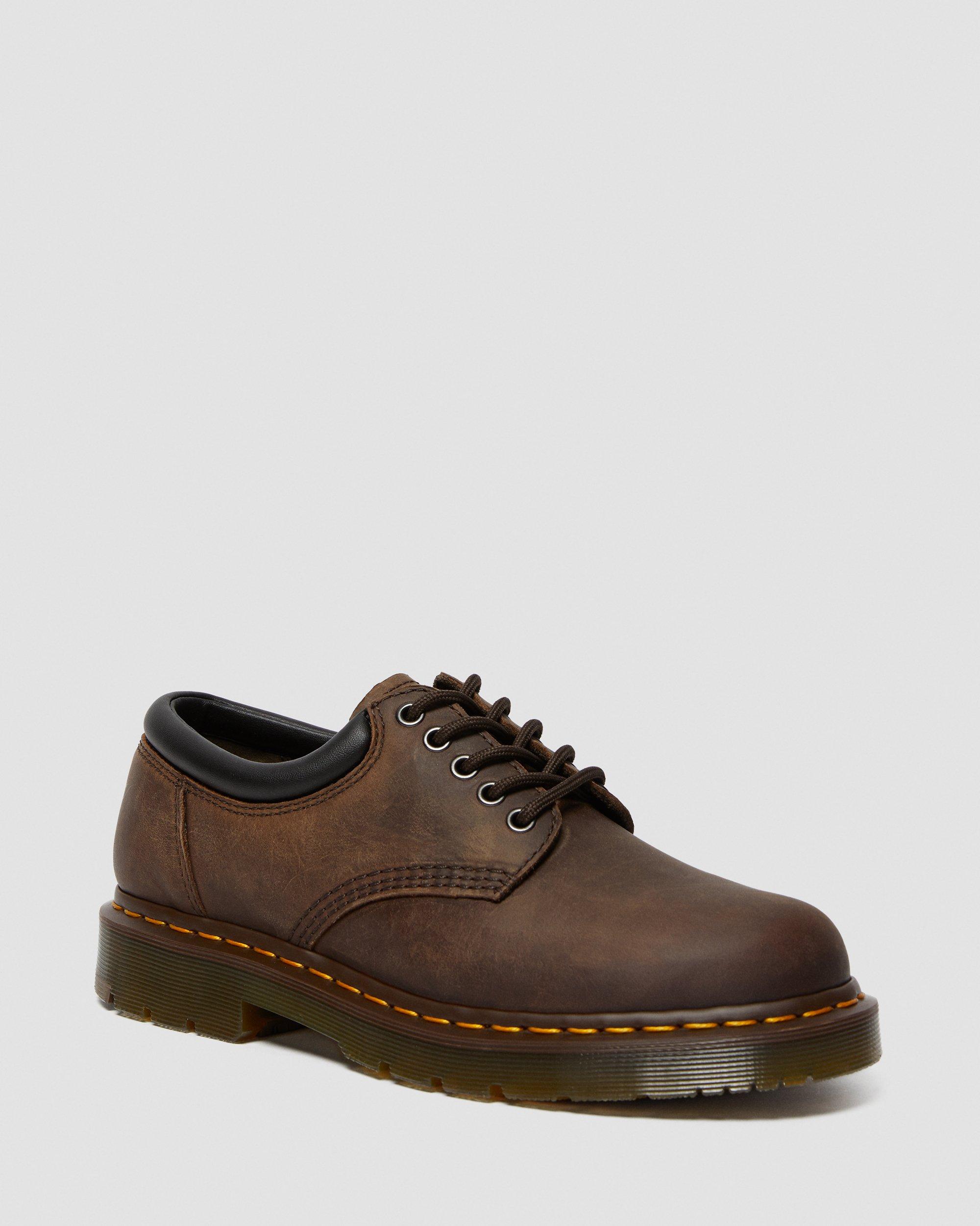 ラキドロCORTIS MARTIN 8053 Slip Resistant Crazy Horse Leather Casual Shoes in DARK BROWN