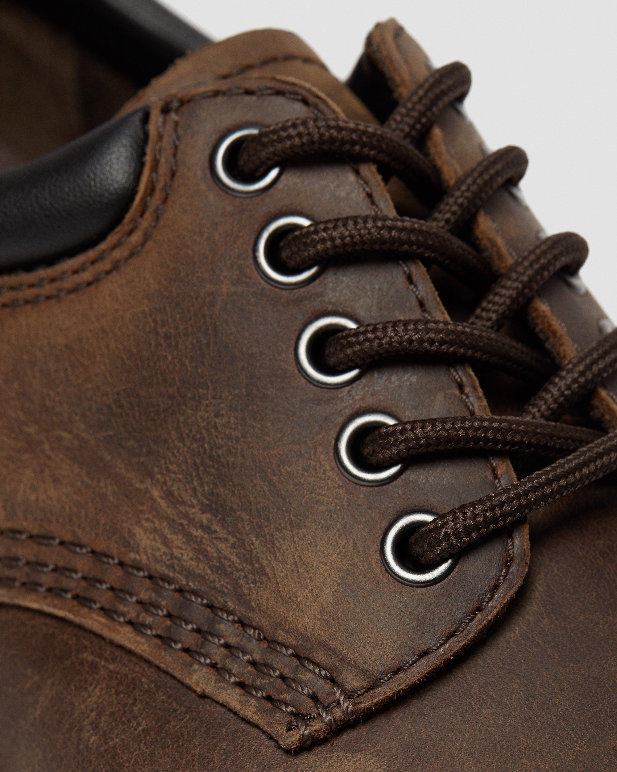 8053 Slip Resistant Crazy Horse Leather Casual Shoes in DARK BROWN