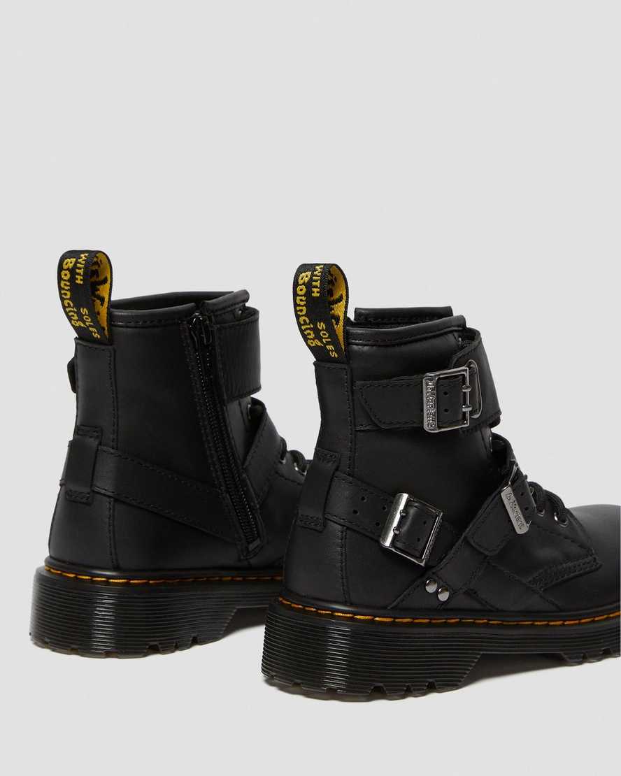 JUNIOR 1460 ROMARIO LEATHER BUCKLE BOOTS | Dr Martens