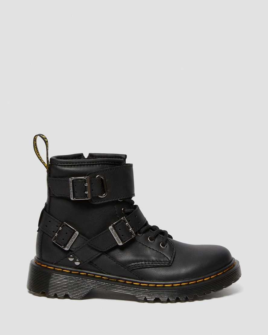 JUNIOR 1460 ROMARIO LEATHER BUCKLE BOOTS | Dr Martens