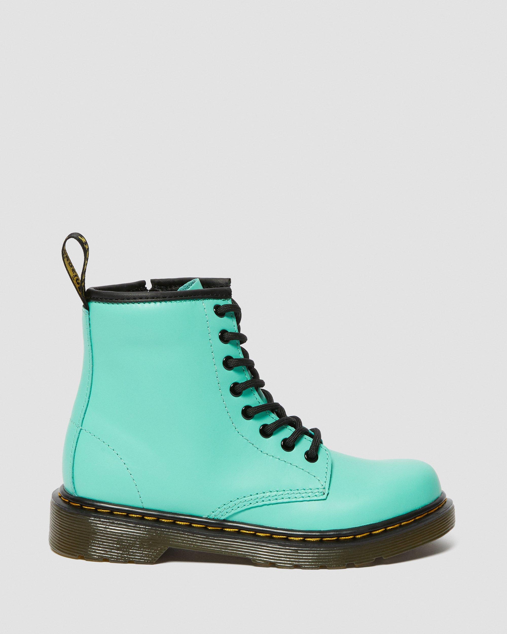 Junior 1460 Leather Lace Up Boots in Peppermint Green | Dr. Martens