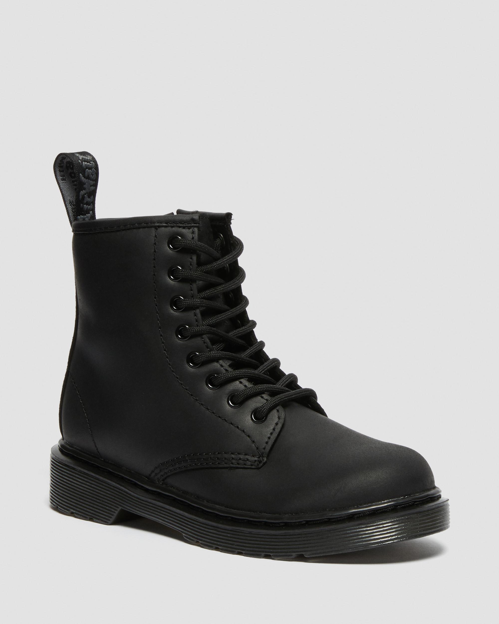 Mens Shoes Side Zipper Lace Up Leather Upper Mid Calf Combat Martin Boots Run A Size Larger,Very Stylish Color : Fleece Inside Black, Size : 8.5 M US