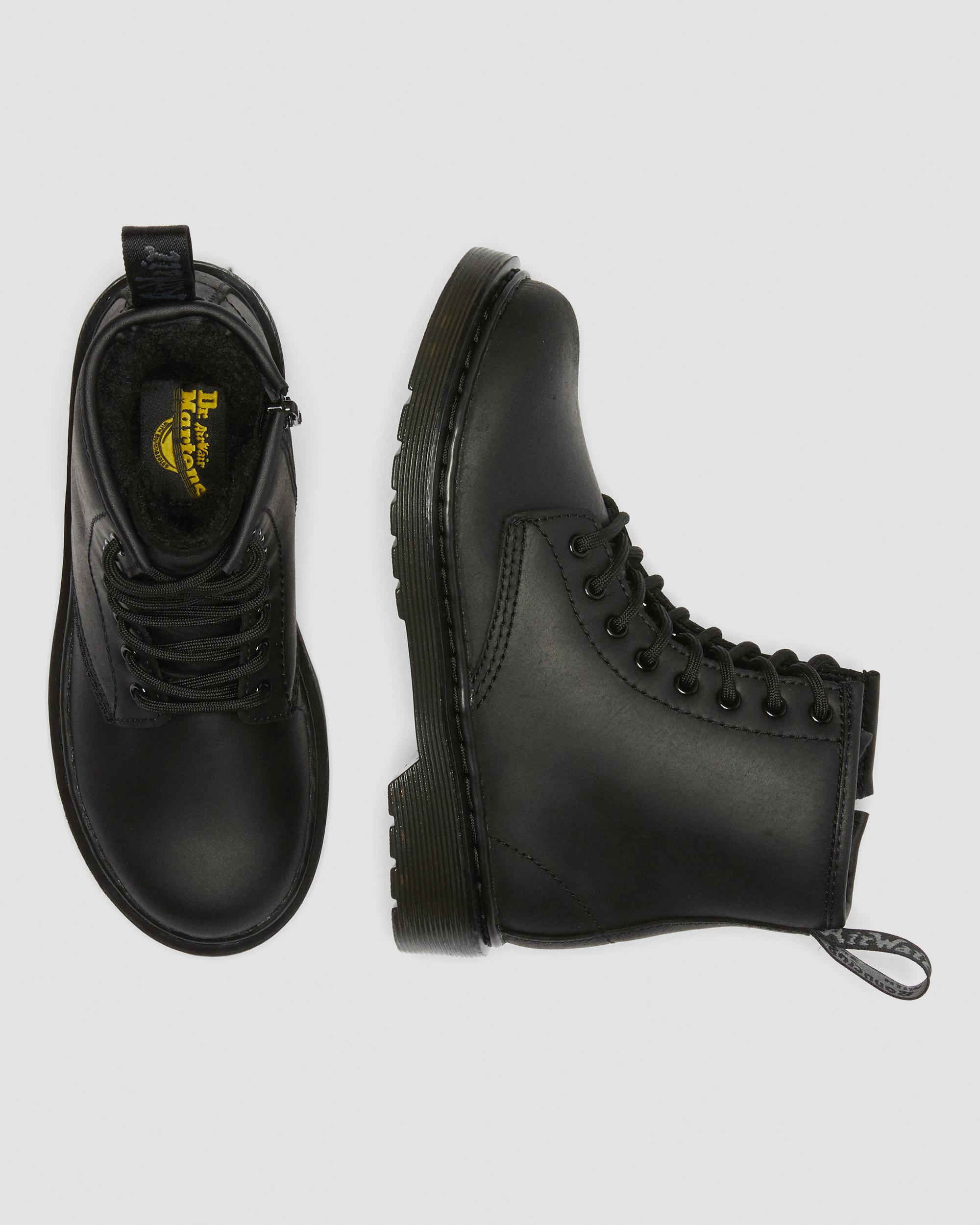 Boots 1460 Serena en cuir fourrées Junior in Noir