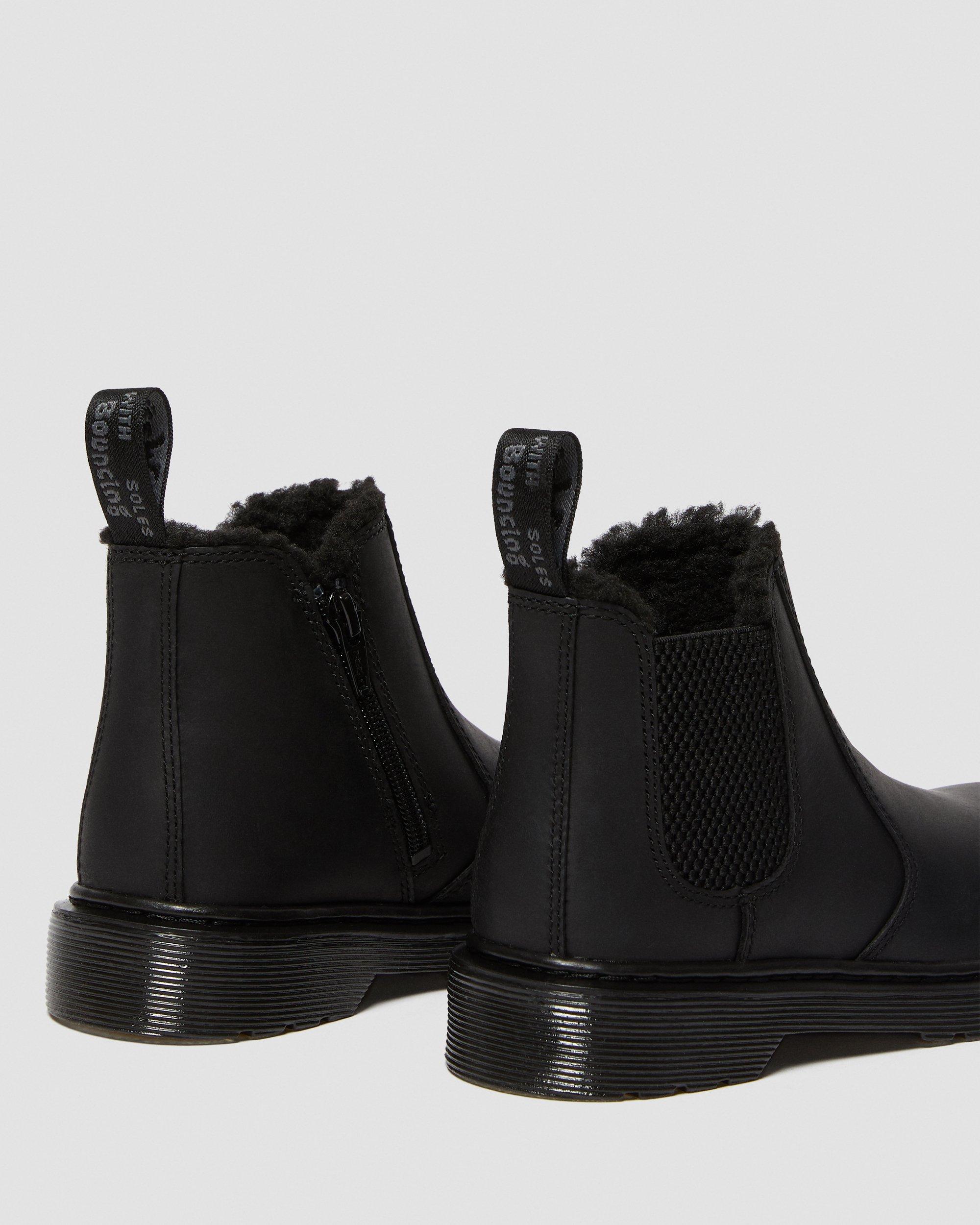 Junior 2976 Leonore Faux Fur Lined Chelsea Boots in Black
