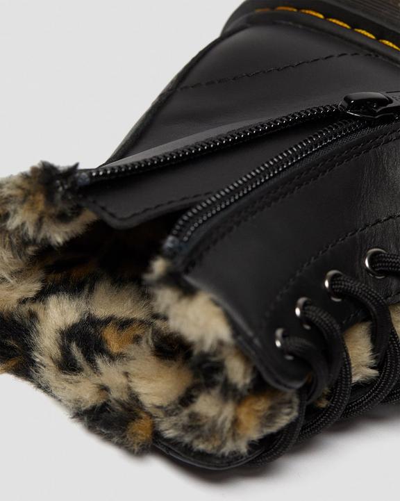 Junior 1460 Serena Leopard Faux Fur Boots Dr. Martens