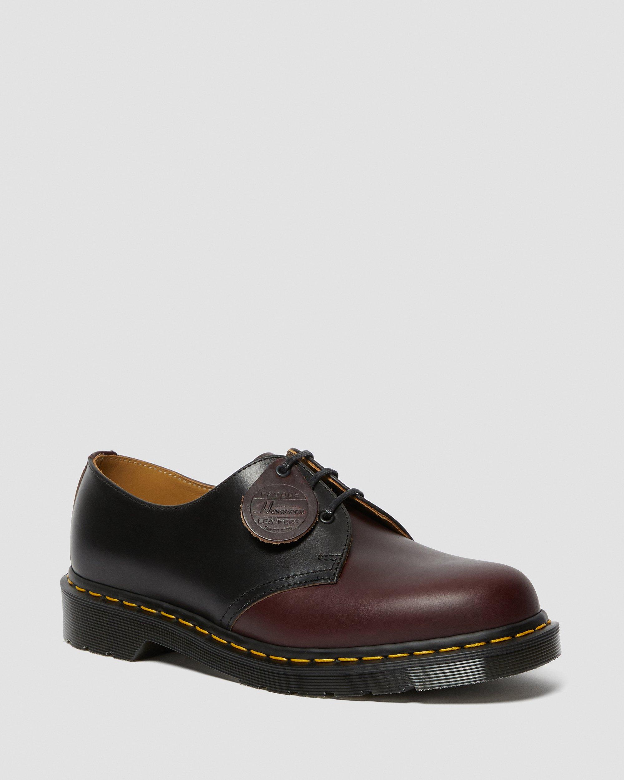 1461 Made In England Horween Oxford Shoes in BLACK+BURGUNDY | Dr