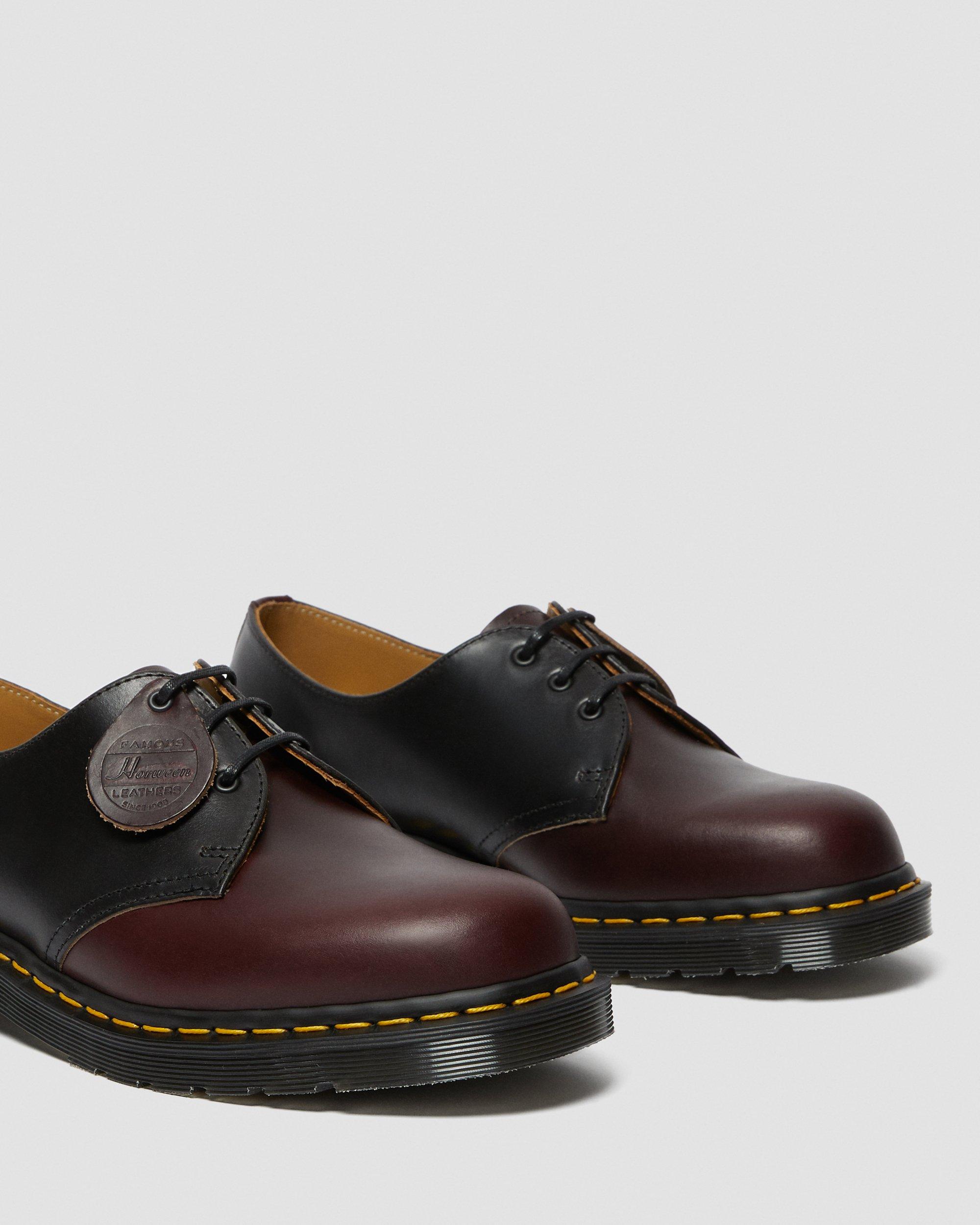 1461 Made In England Horween Oxford Shoes in BLACK+BURGUNDY | Dr
