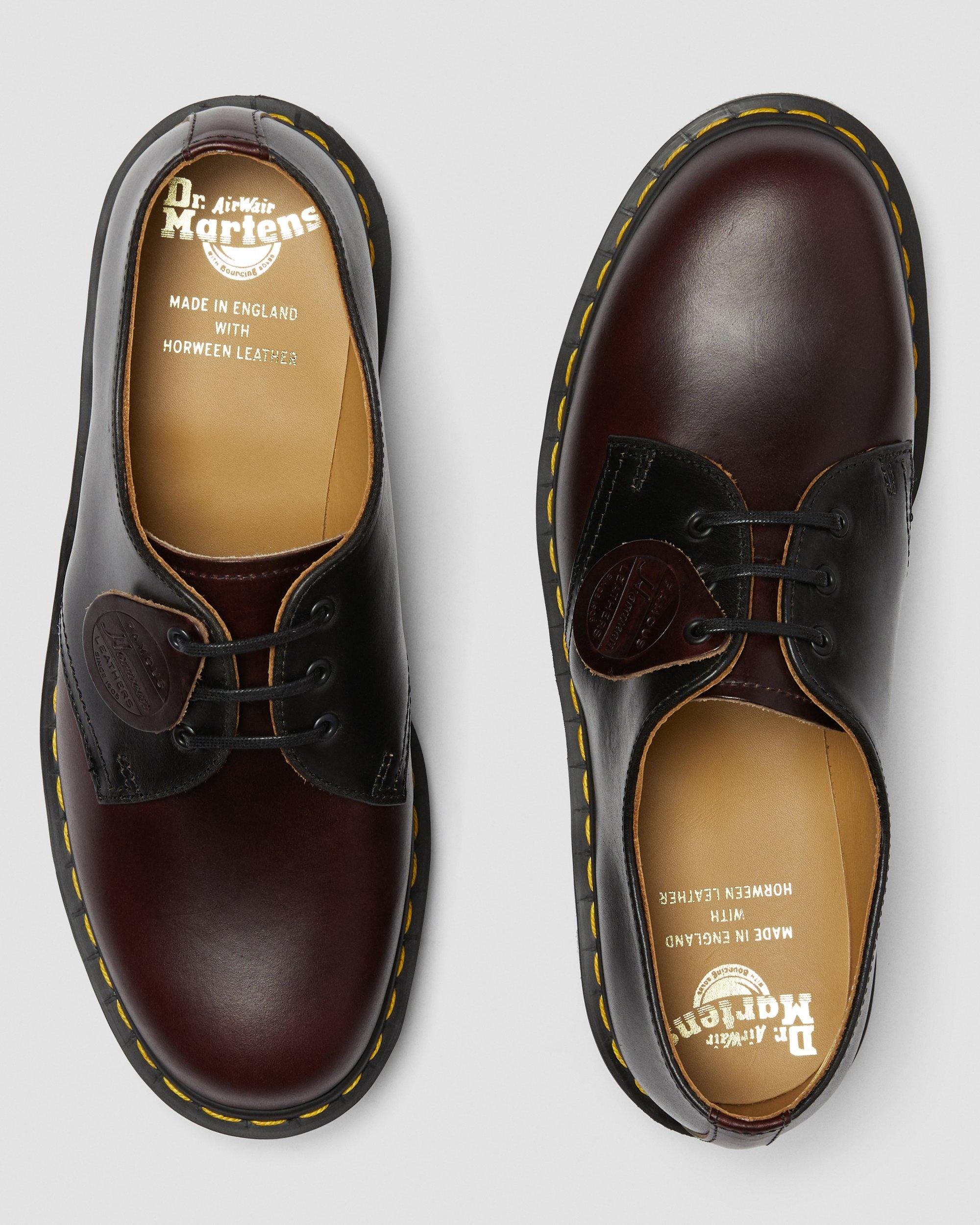 1461 Made In England Horween Oxford Shoes in BLACK+BURGUNDY | Dr
