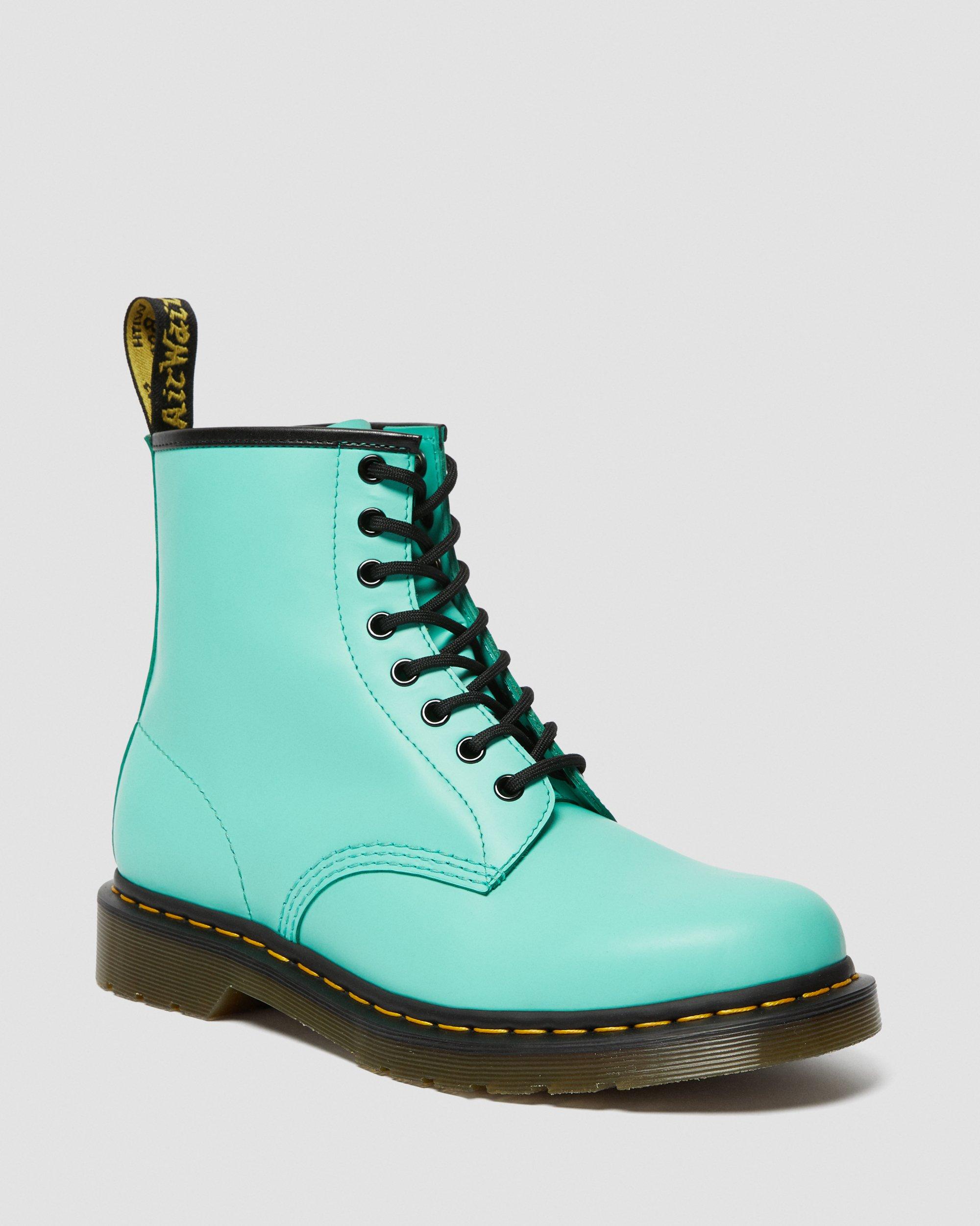 1460 Smooth Leather Lace Up Boots in Peppermint Green | Dr. Martens