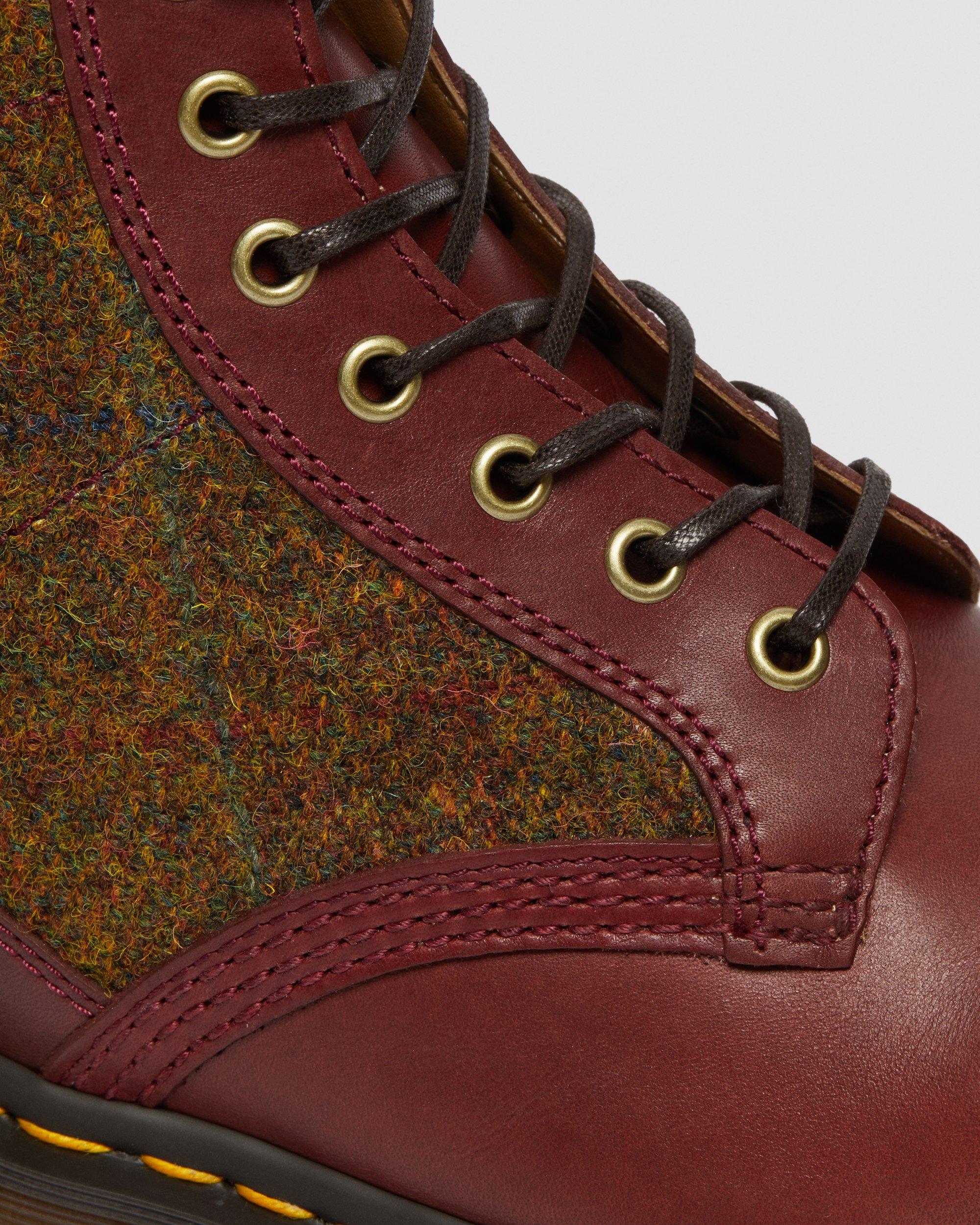 1460 harris tweed leather lace up boots