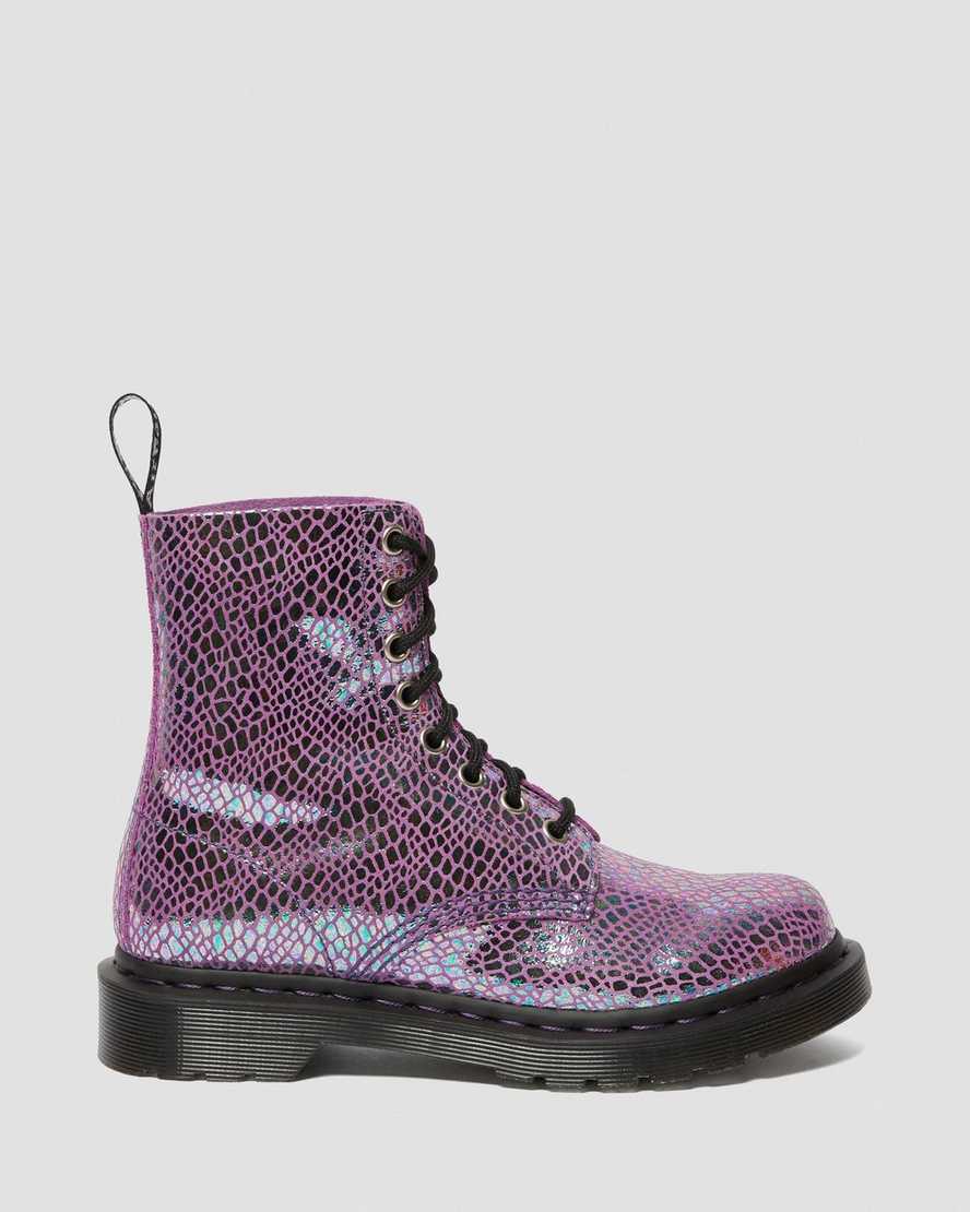 1460 Pascal Snake Metallic Suede Boots Dr. Martens