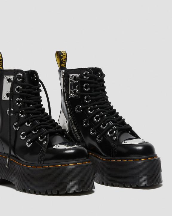 Jadon Max Metal Leather Platform Boots in Black Buttero | Dr Jadon Max Metal Leather Platform Boots in Black Buttero | Dr