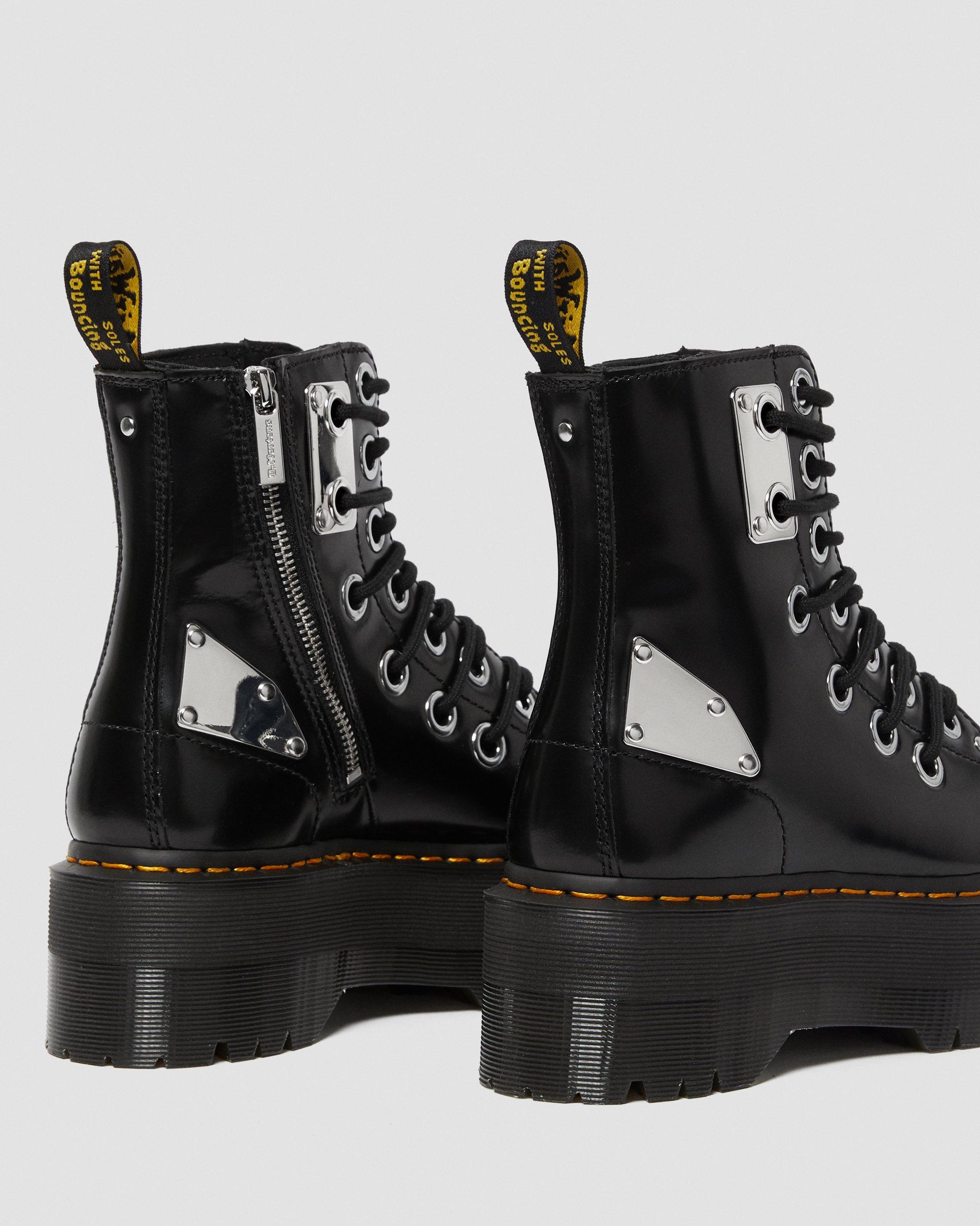 Jadon Max Metal Leather Platform Boots, Black | Dr. Martens