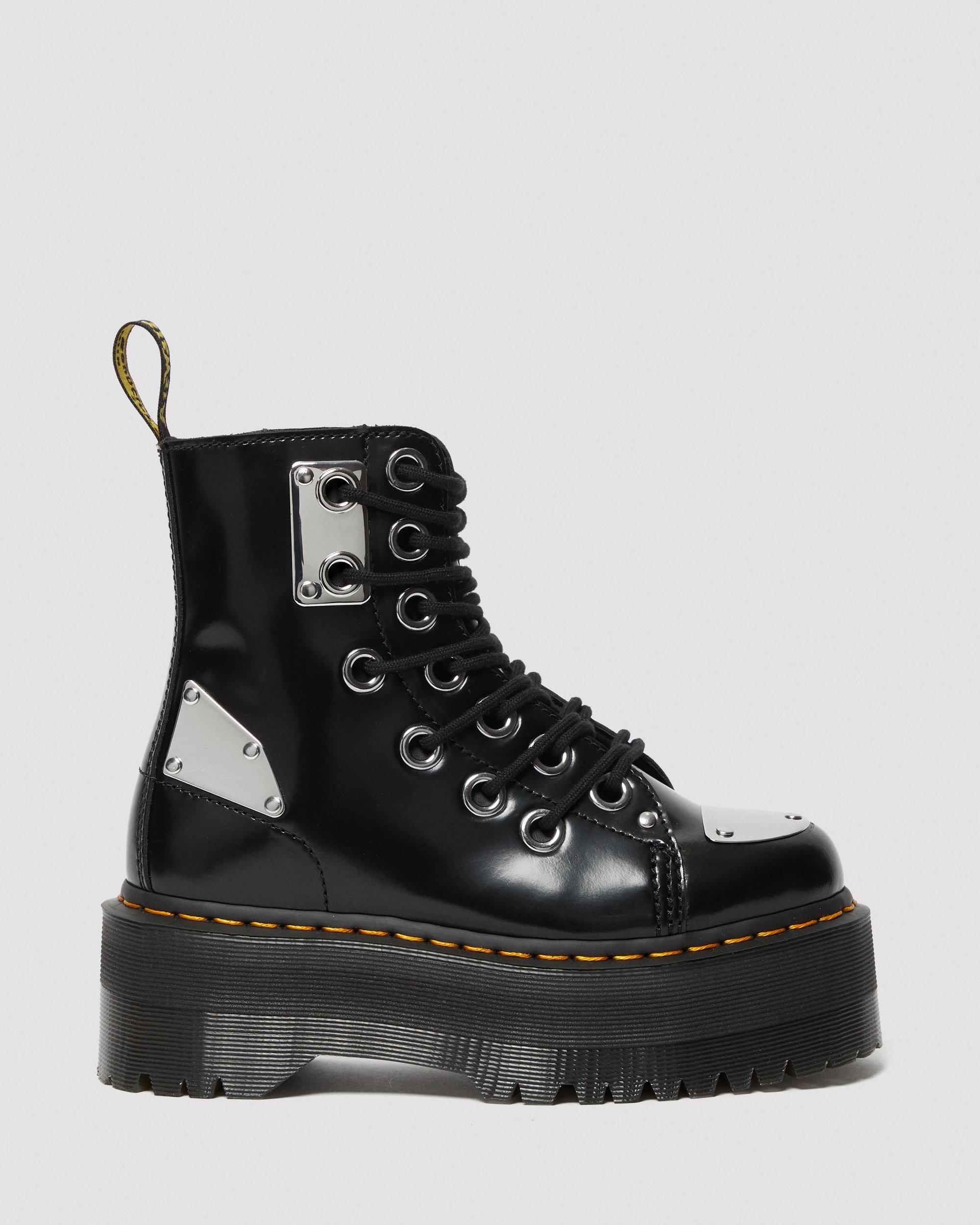 Jadon Max Metal Leather Platform Boots, Black | Dr. Martens