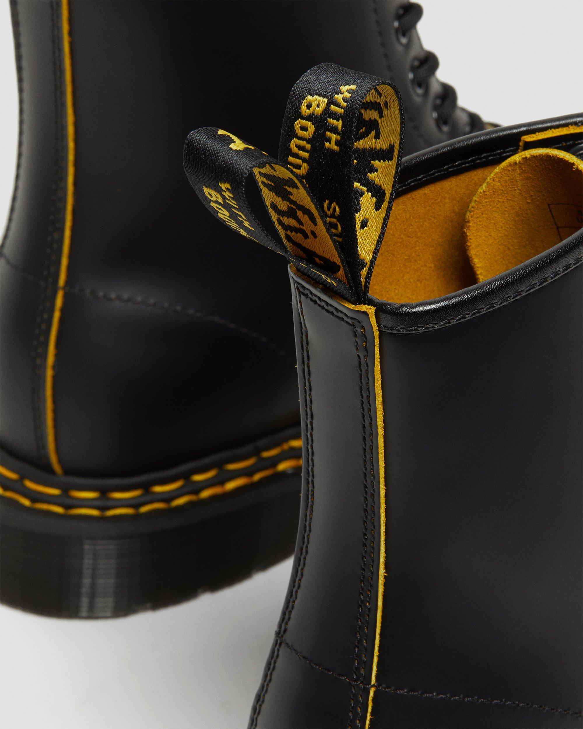 1460 DOUBLE STITCH LEATHER ANKLE BOOTS in BLACK+YELLOW | Dr. Martens™