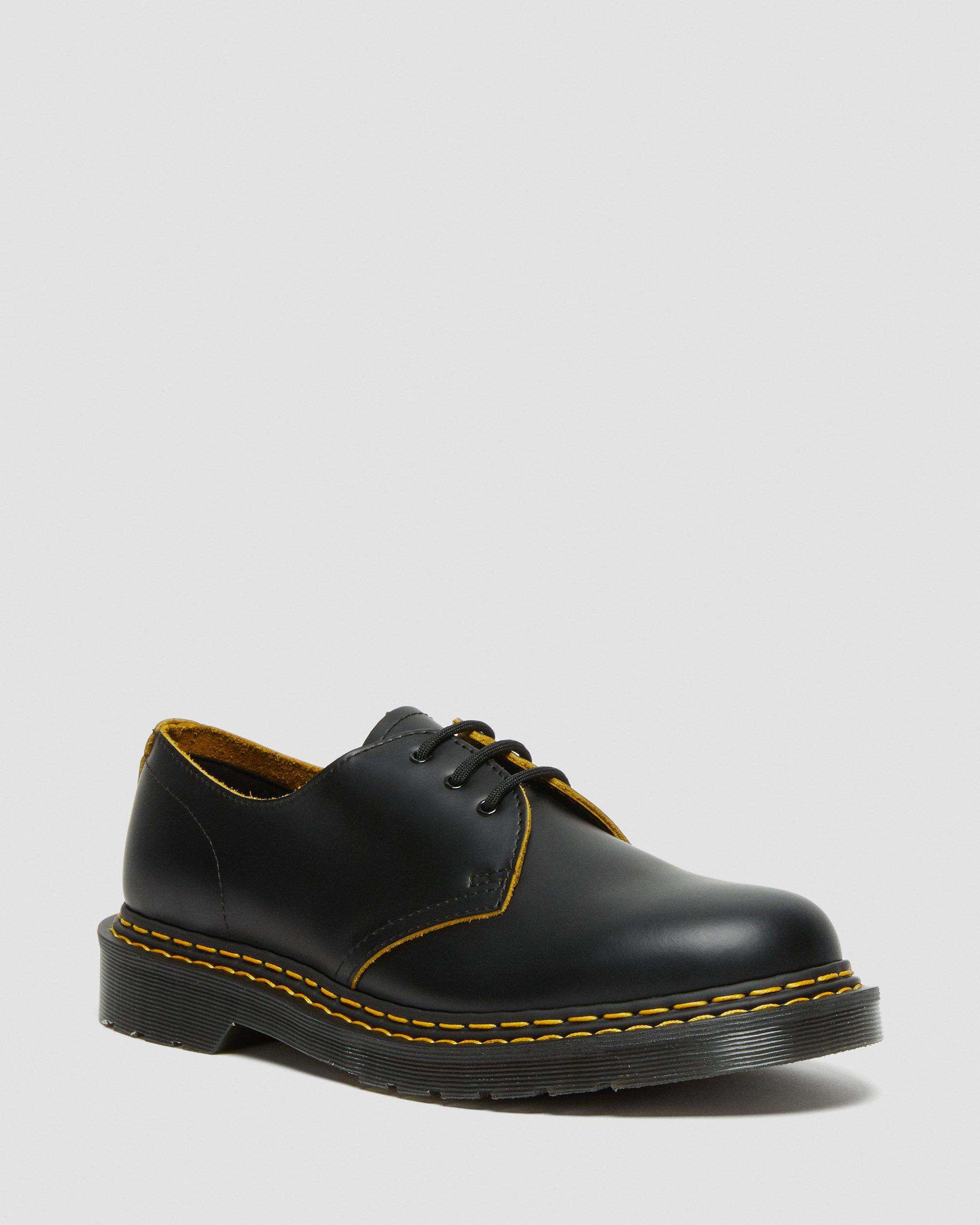 Dr. Martens ブラック/イエロー ローカットシューズ 1461 Double Stitch Leather Oxford Shoes in BLACK+YELLOW | Dr. Martens™