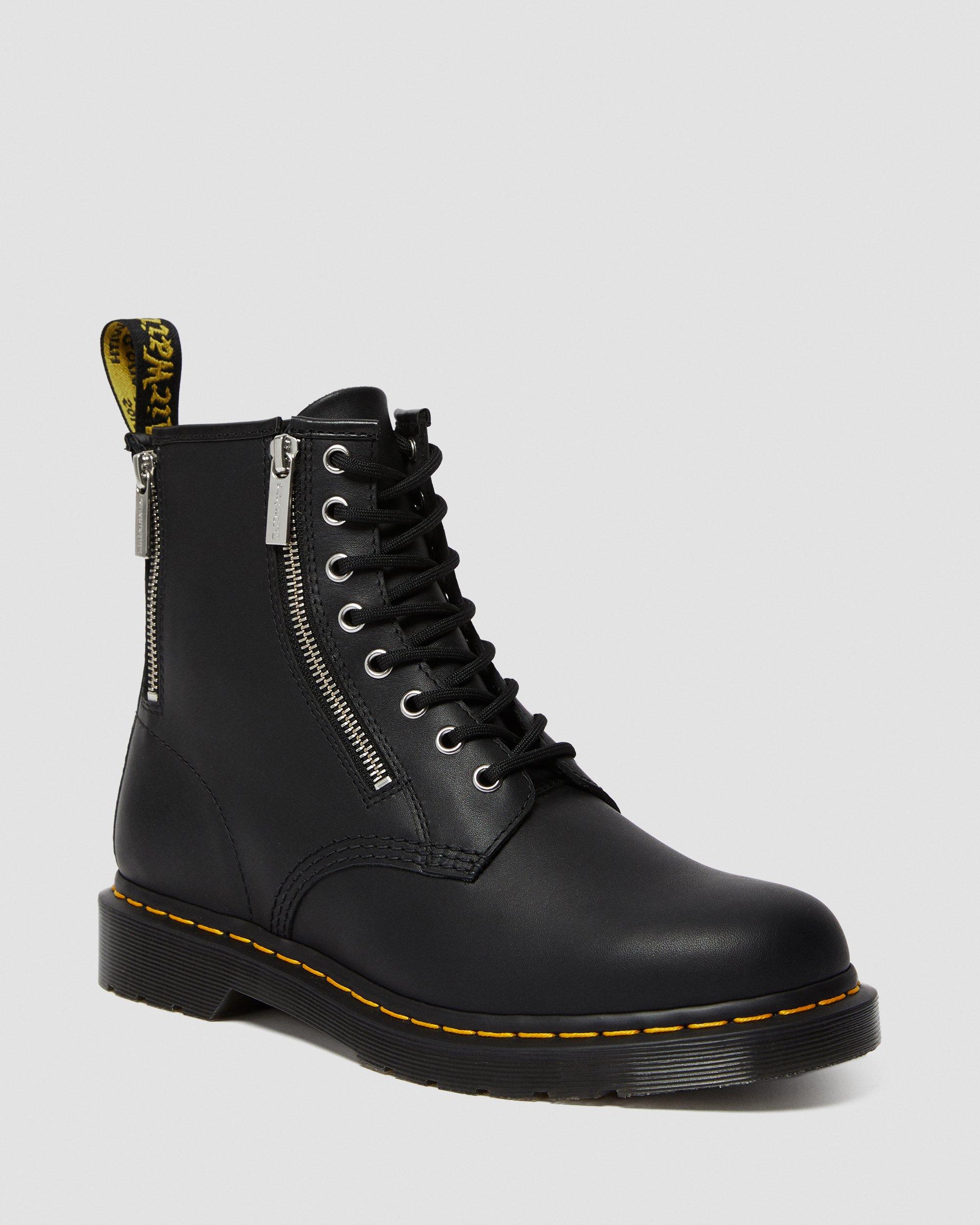 1460 Zip Nappa Leather Lace Up Boots in BLACK | Dr. Martens™