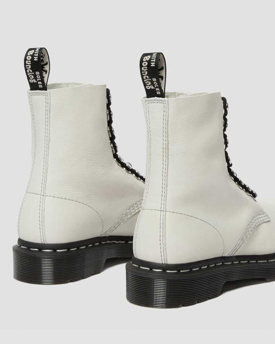 Damen Stiefel Dr Martens Pascal Virginia Hardware Ankle Boot White 1460 26104115
